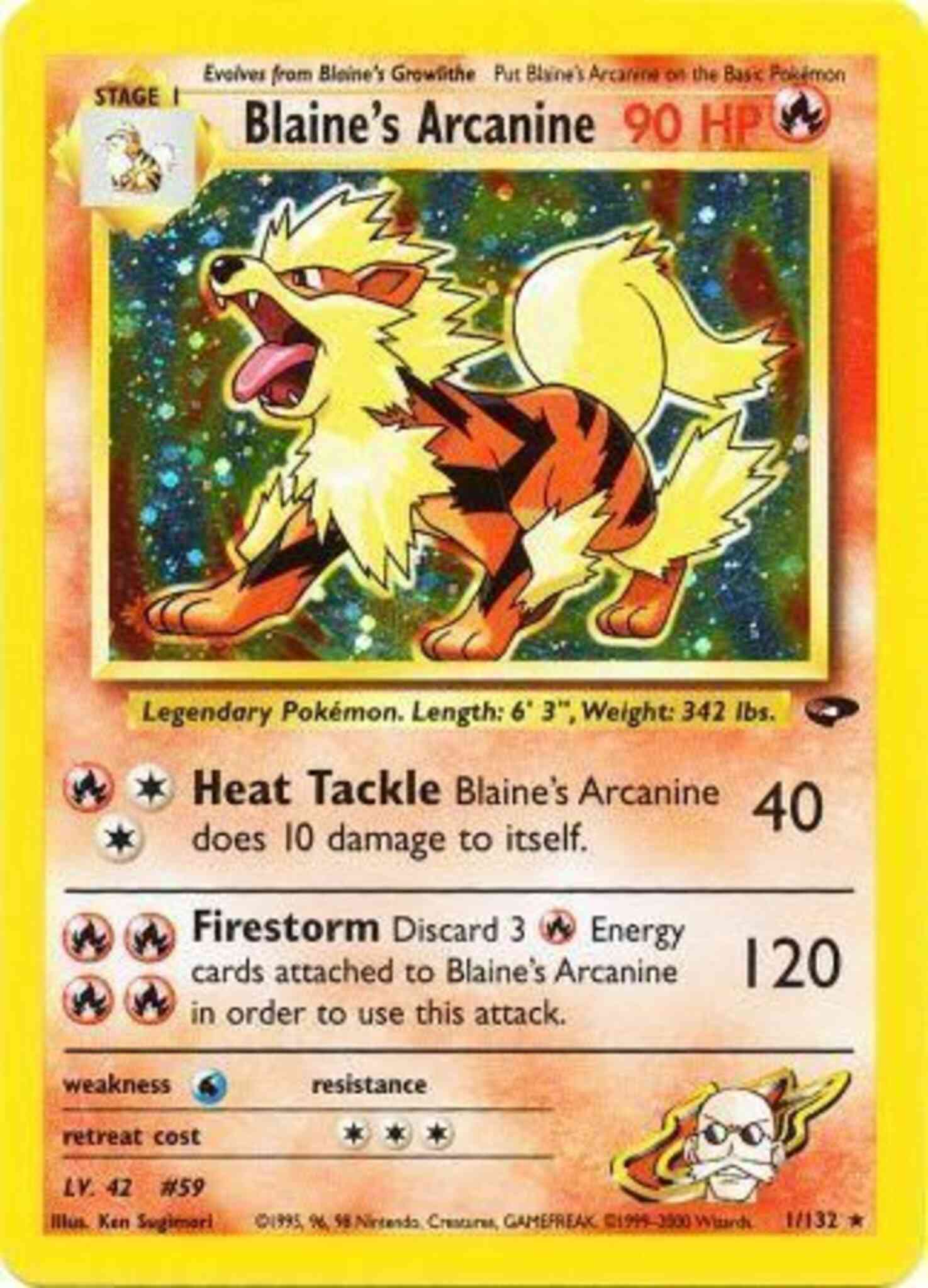 Unlimited gym2u-1 holo – Pokémon Blaine's Arcanine - 1/132 - Rare - Unlimited [gym2U-1] [Holo]