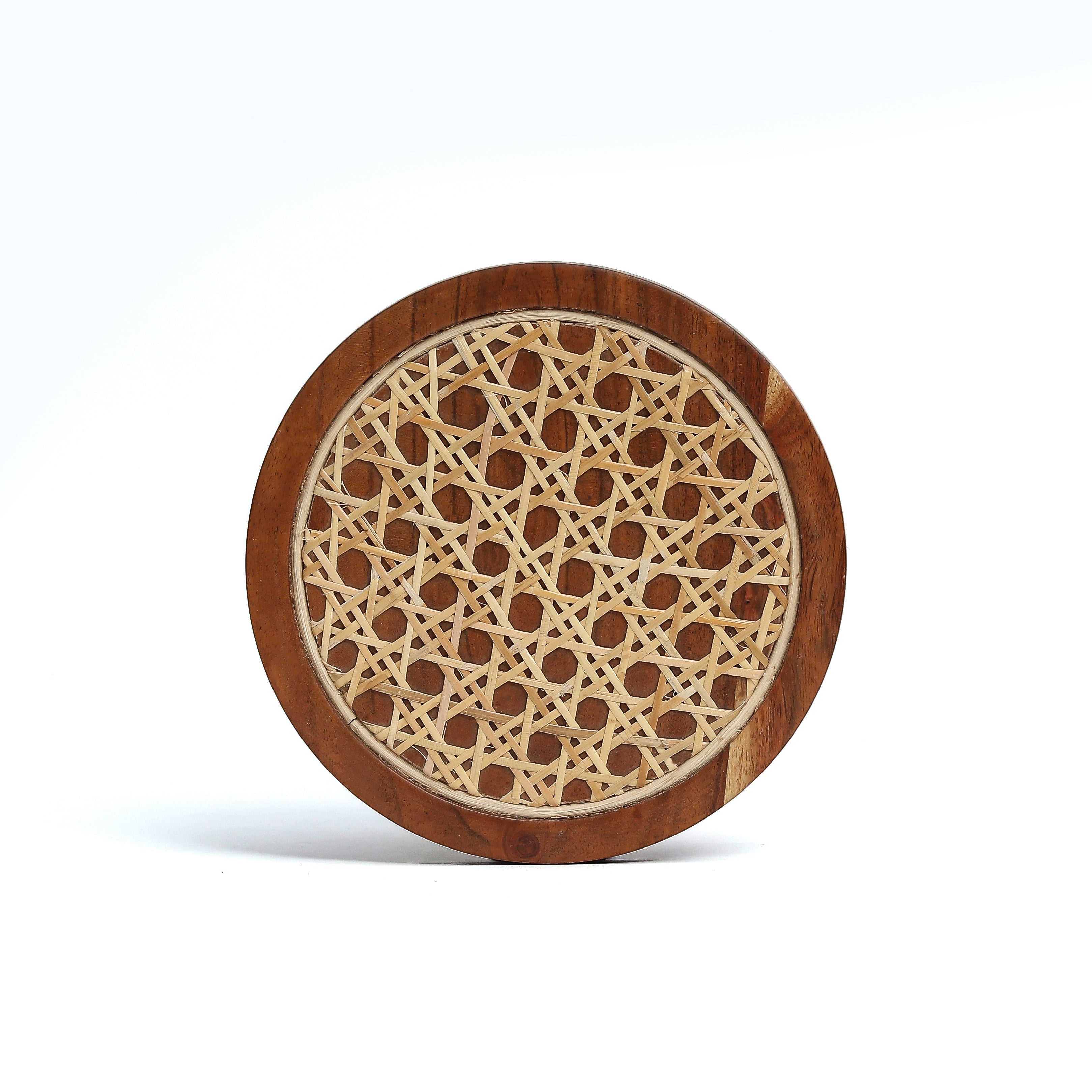 STUDIO TRATAKA Brown - Rosemary Walnut Disc Wicker Trivet