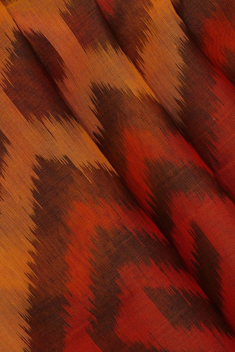 Kalanjali Ikat Silk Cotton Yellow-Red Saree – Women's - view 2
