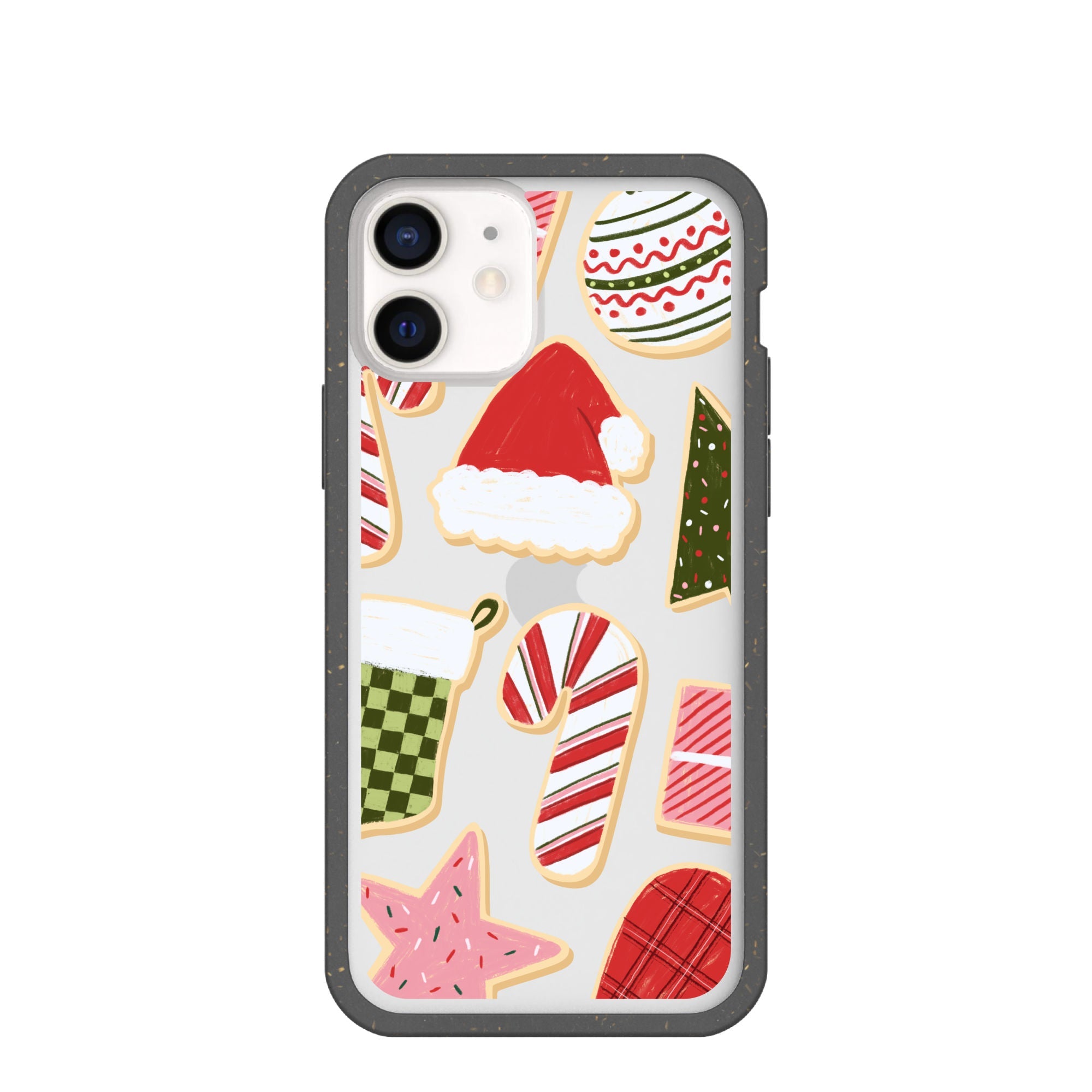 BlackTree Clear Festive Cookies iPhone 12/ iPhone 12 Pro Case With Black Ridge