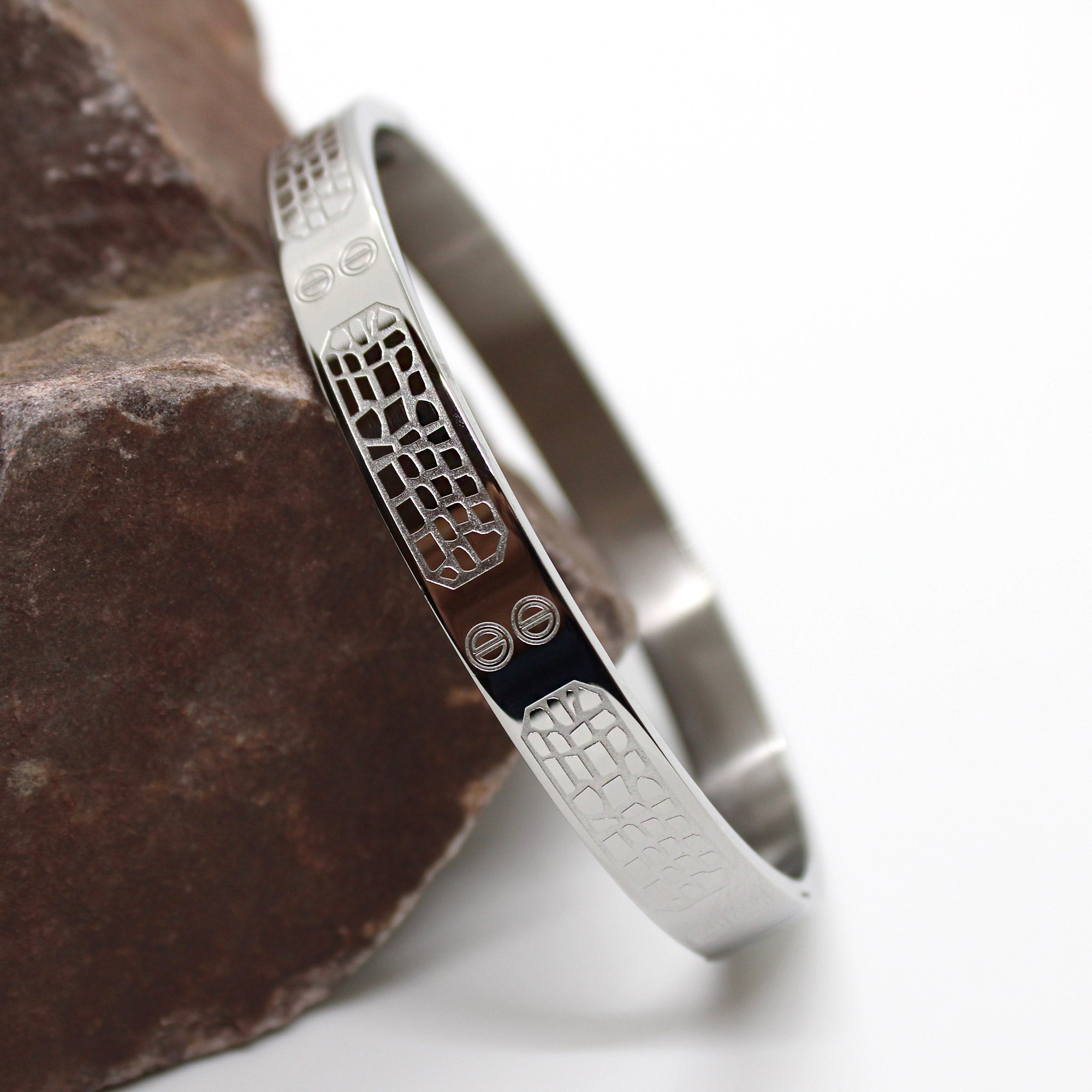 Branta Premium Stone Wall Silver Men's Bracelet - view 2