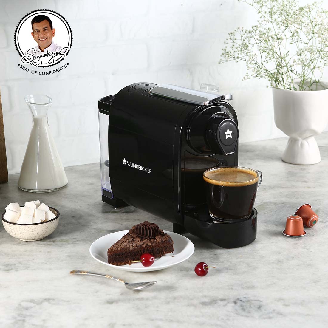 Wonderchef Renewed Regalia Capsule Coffee Machine with Frother - view 3
