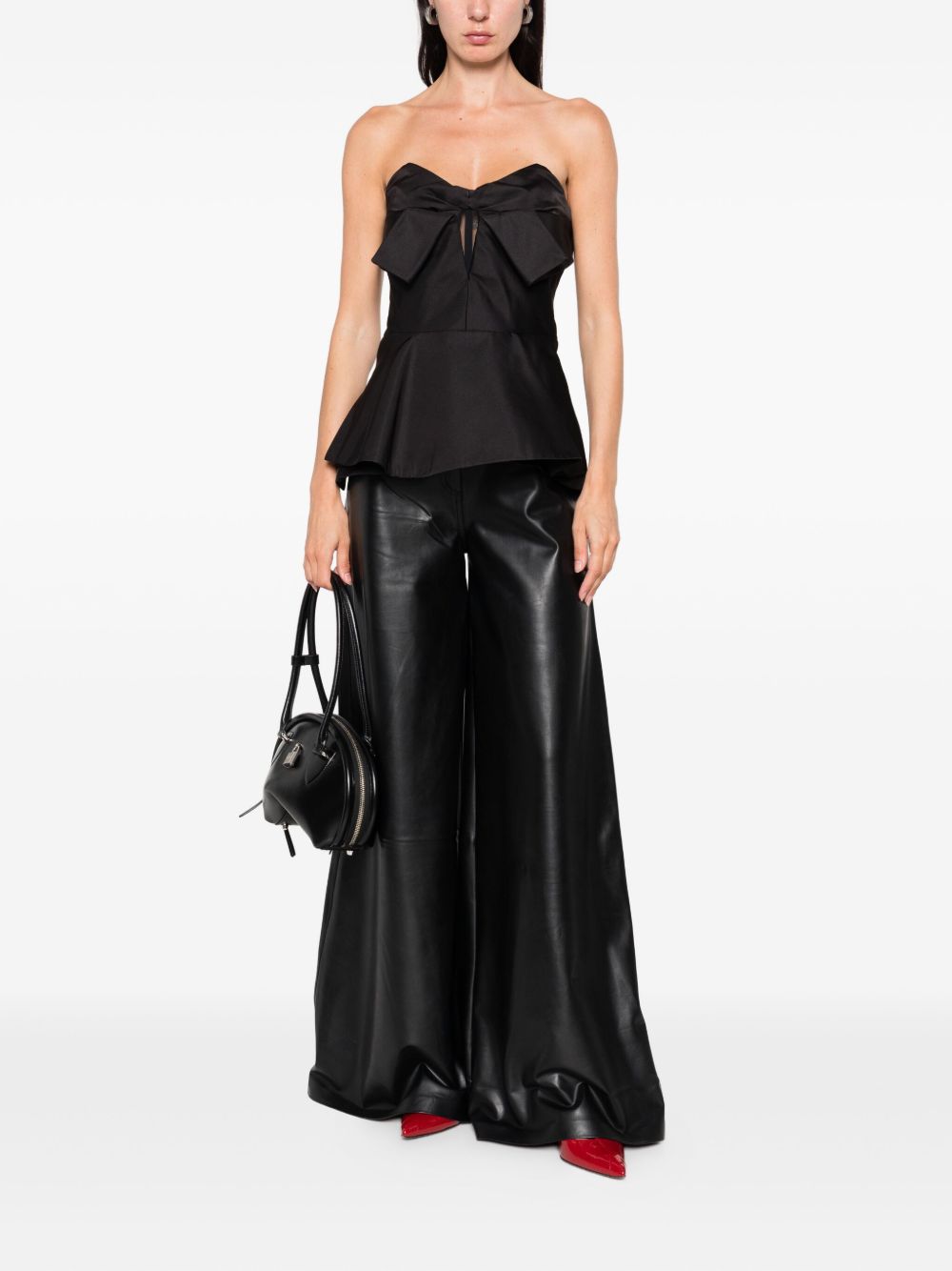 Alexander McQueen Bow-detailed peplum top - view 2