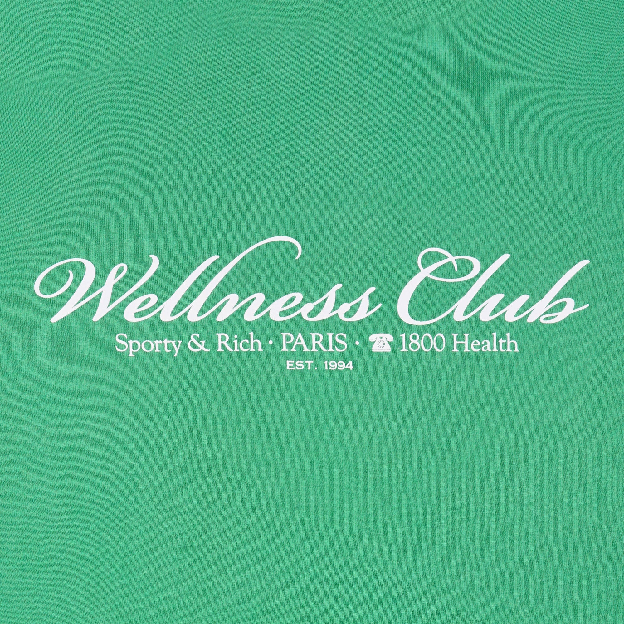 Sporty & Rich | Srhwc Cropped Hoodie { Verde/white - view 3