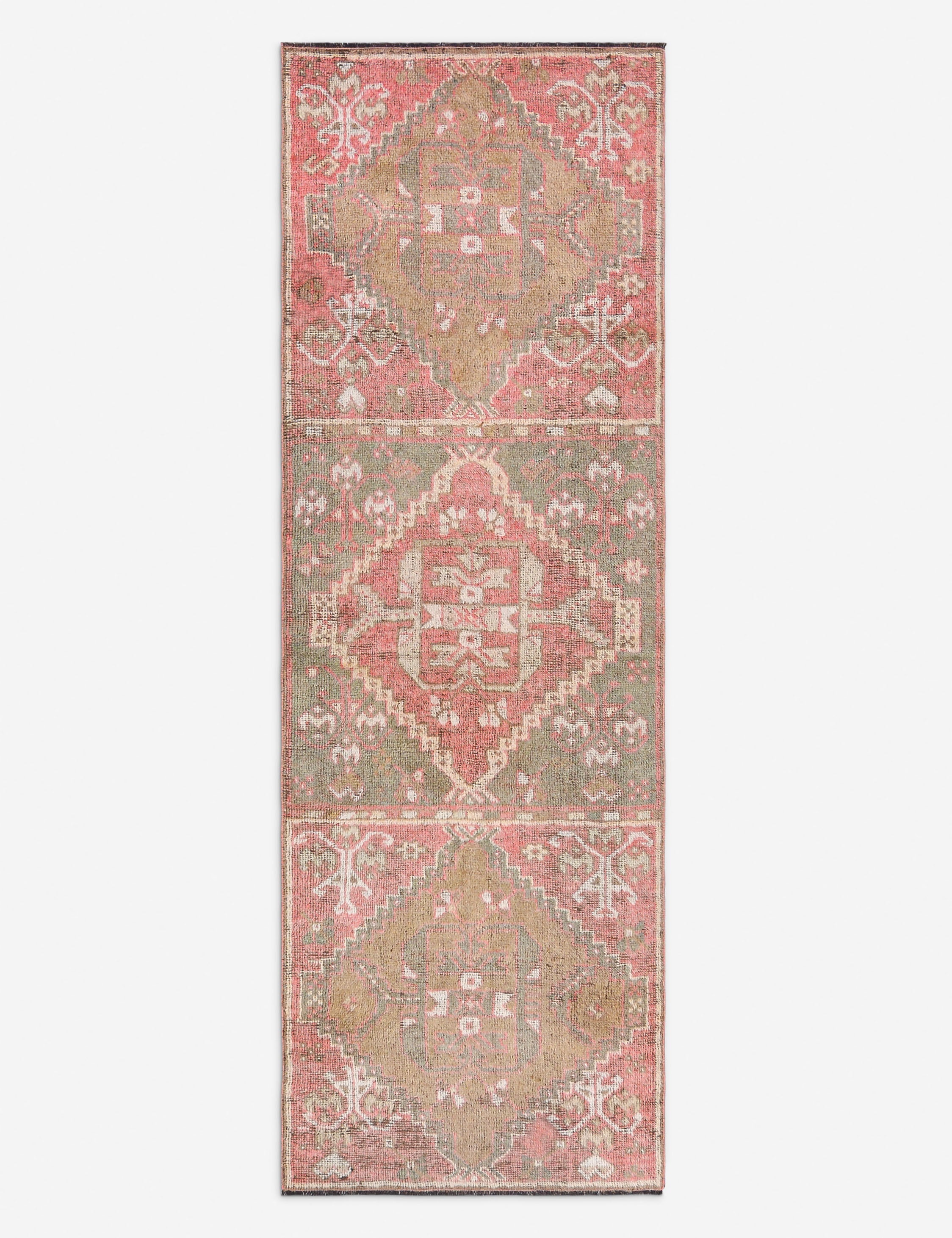 Lulu and Georgia Vintage Turkish Hand-Knotted Wool Runner Rug No. 274, 3' 3" x 10'