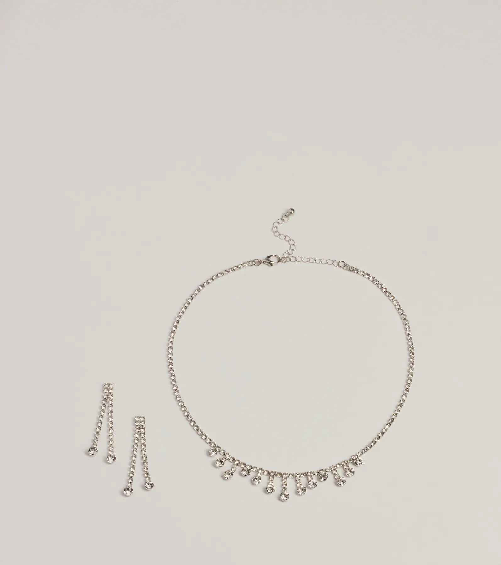 Windsor Gorgeously Glam Rhinestone Necklace And Earrings Set