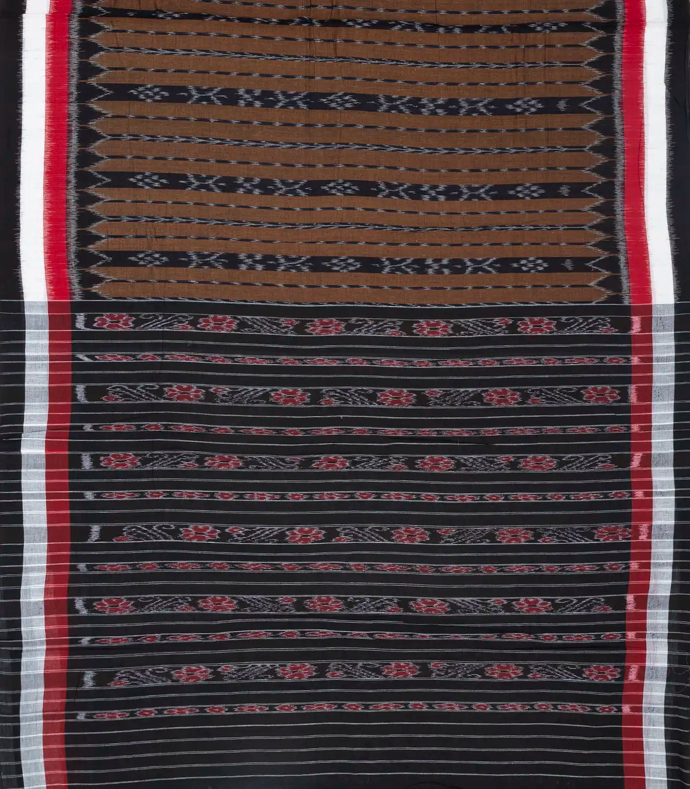 RmKV Black Handloom Orissa Cotton Saree With Tie & Dye Flower Motifs - view 2