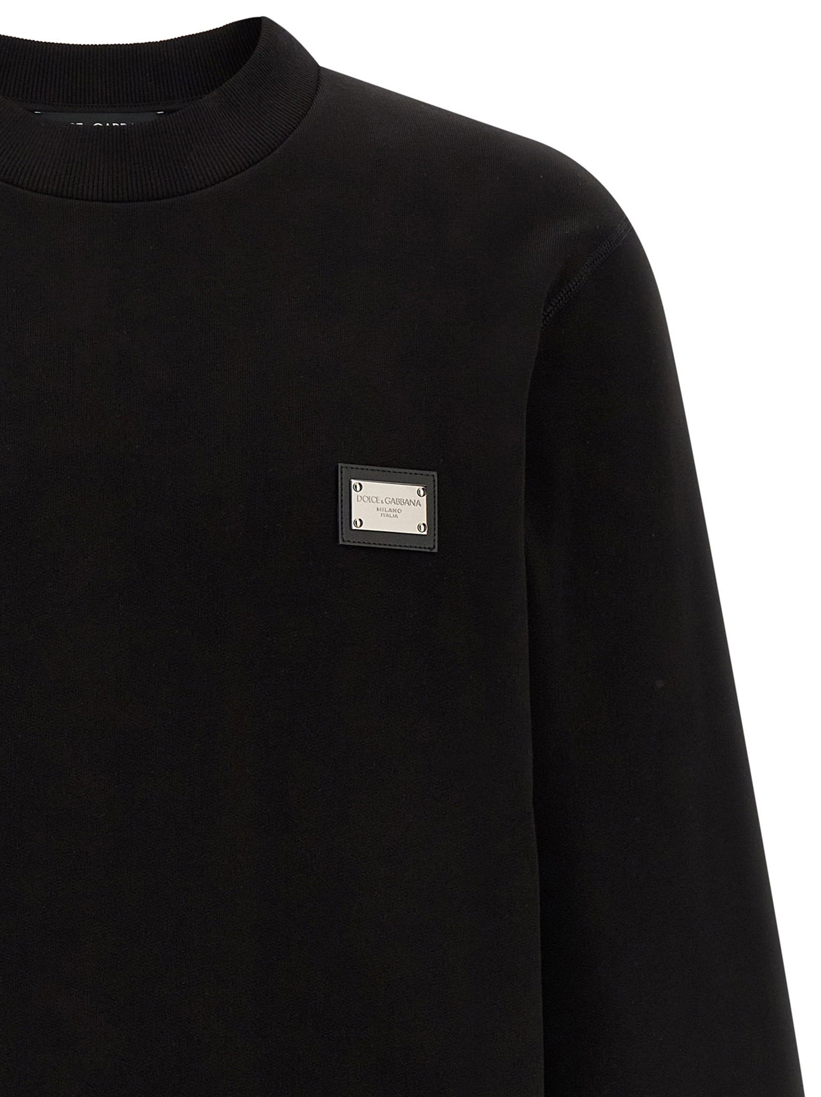 Dolce & Gabbana Logo Plate Sweatshirt – 100% cotton - view 3