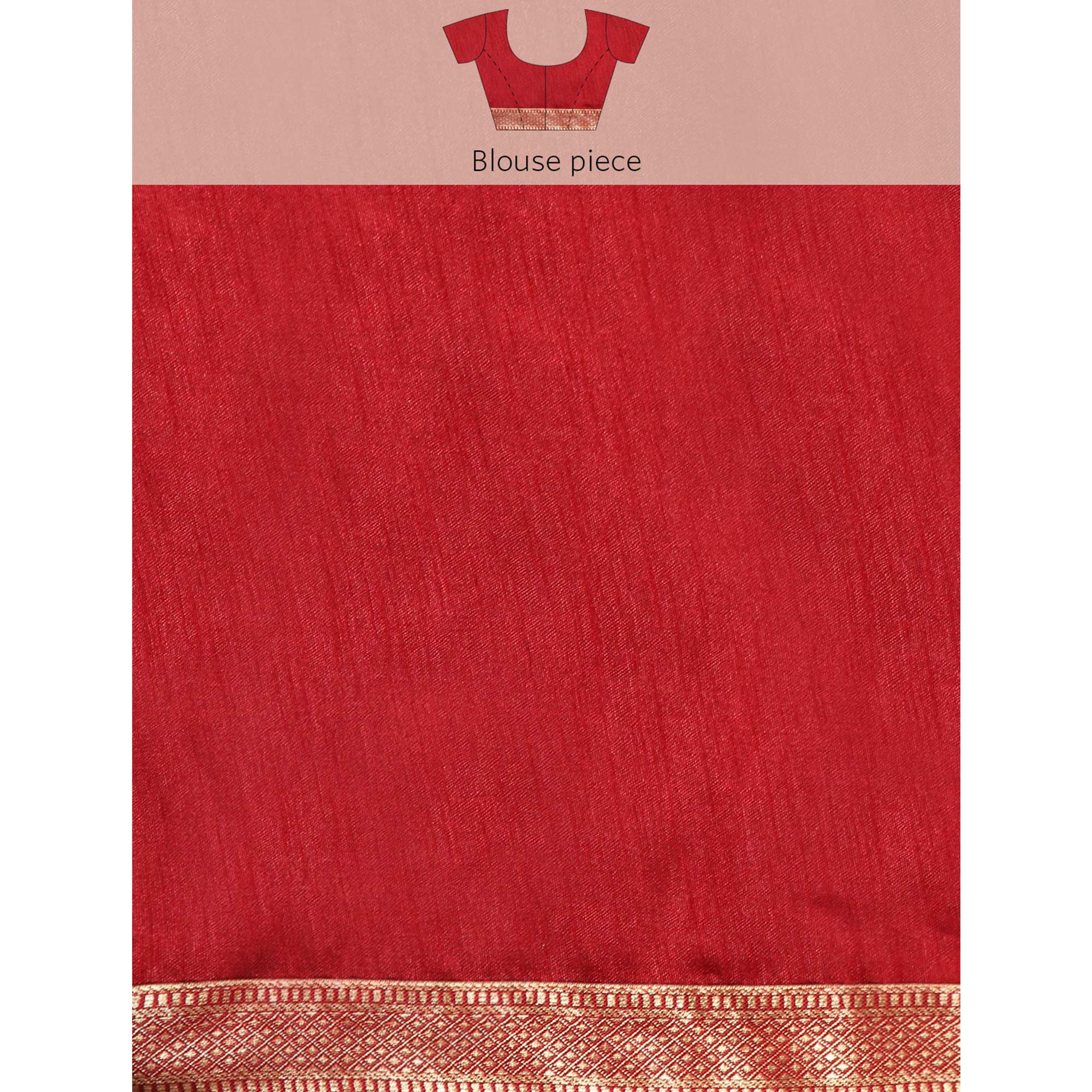Peachmode Maroon Solid Vichitra Silk Saree With Fancy Zari Border - view 9