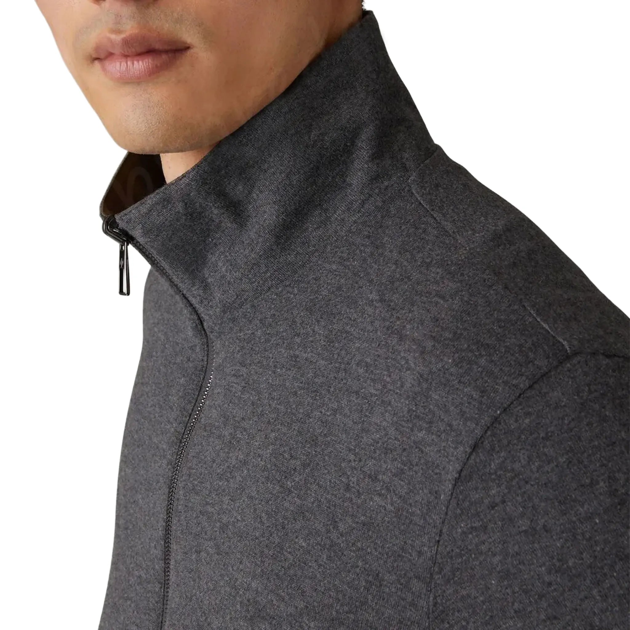 Loro Piana Windmate Storm System Dark Green Flannel Melange Bomber Jacket - view 6