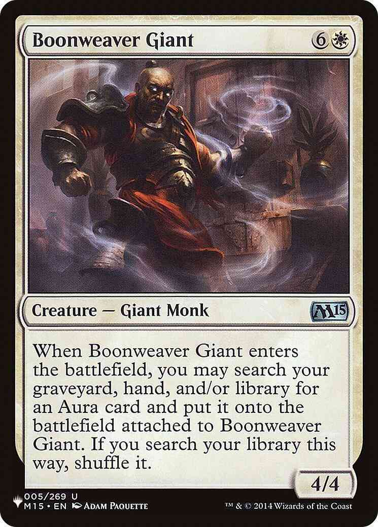 Boonweaver giant m15-5 – Magic Boonweaver Giant [M15-5] [The List] [Non-Foil]