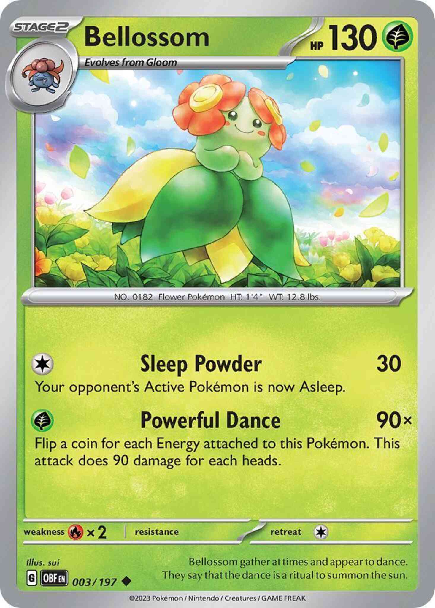 Uncommon sv03-003 non-holo – Pokémon Bellossom - 003/197 - Uncommon [sv03-003] [Non-Holo]