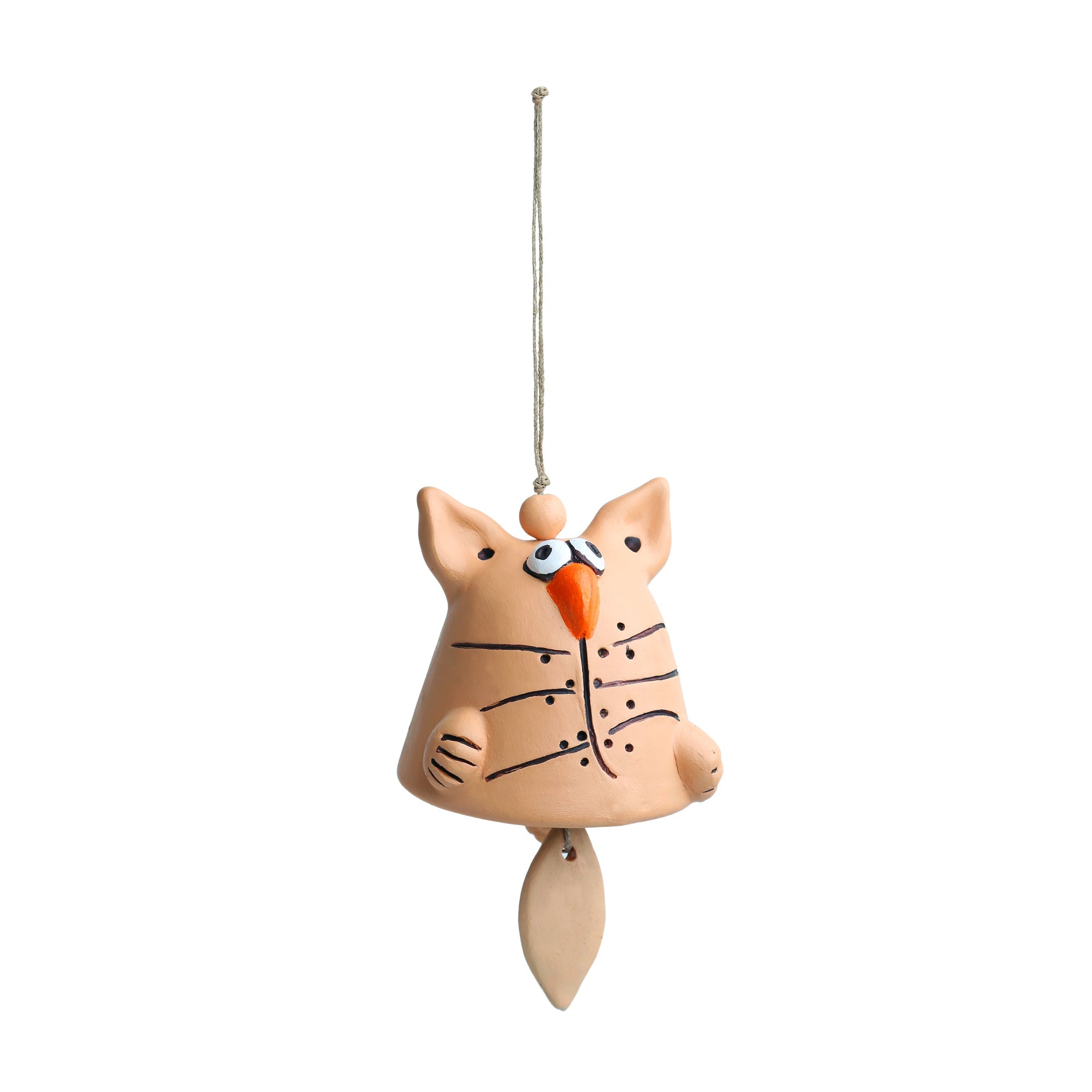 EXCLUSIVELANE 'Babbling Bird' Handmade Wind Chime & Decorative Hanging In Terracotta - view 2