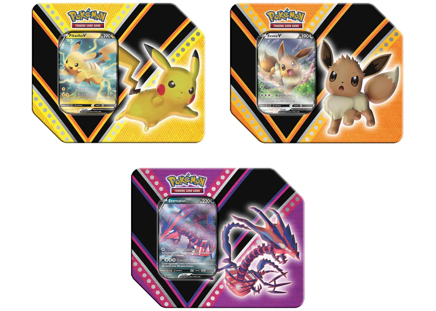 Pokémon 2020 Pokemon TCG V Powers Eevee V/Pikachu V/Eternatus V Tin Lot