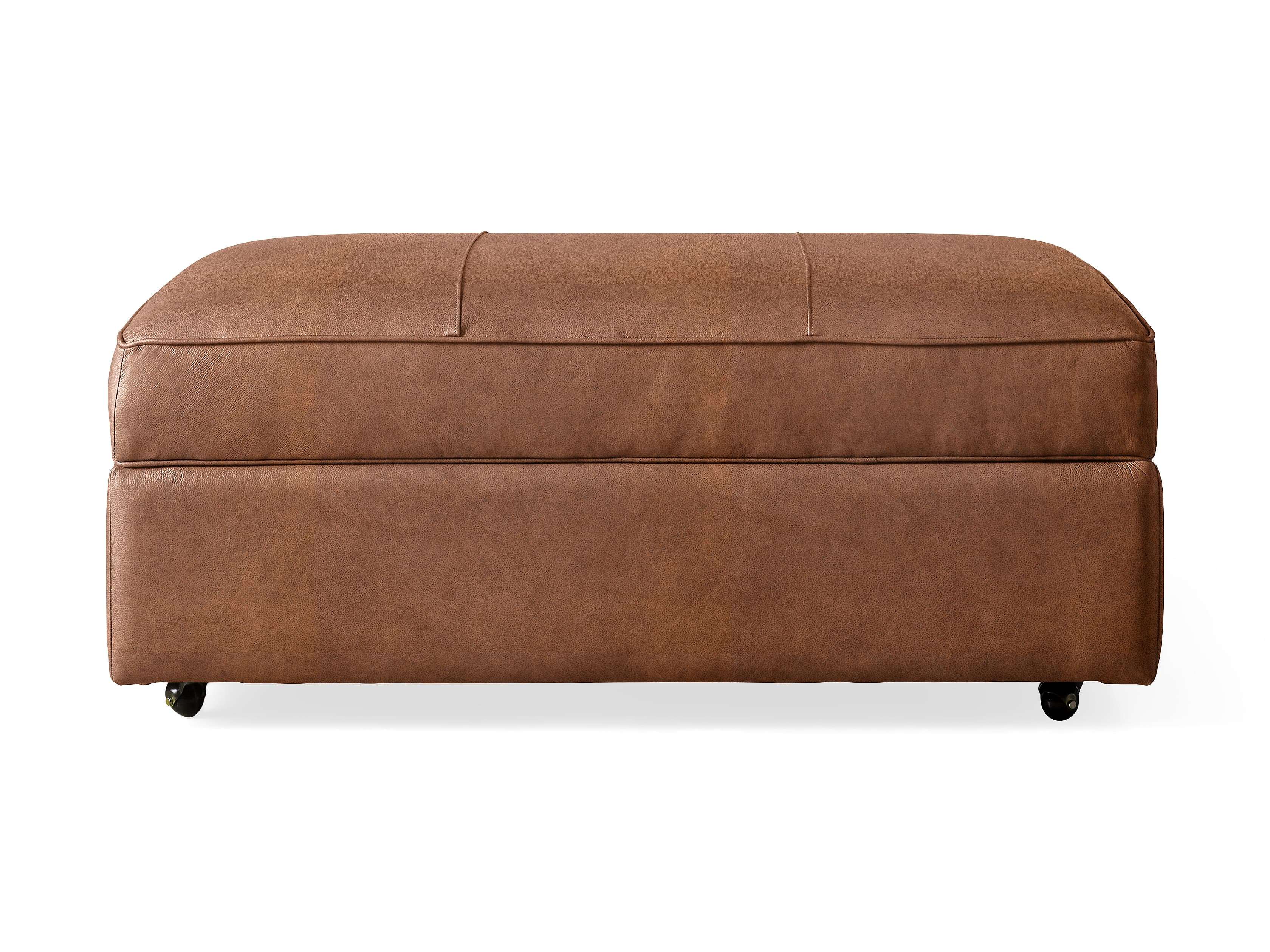 Arhaus Filmore Leather Storage Ottoman