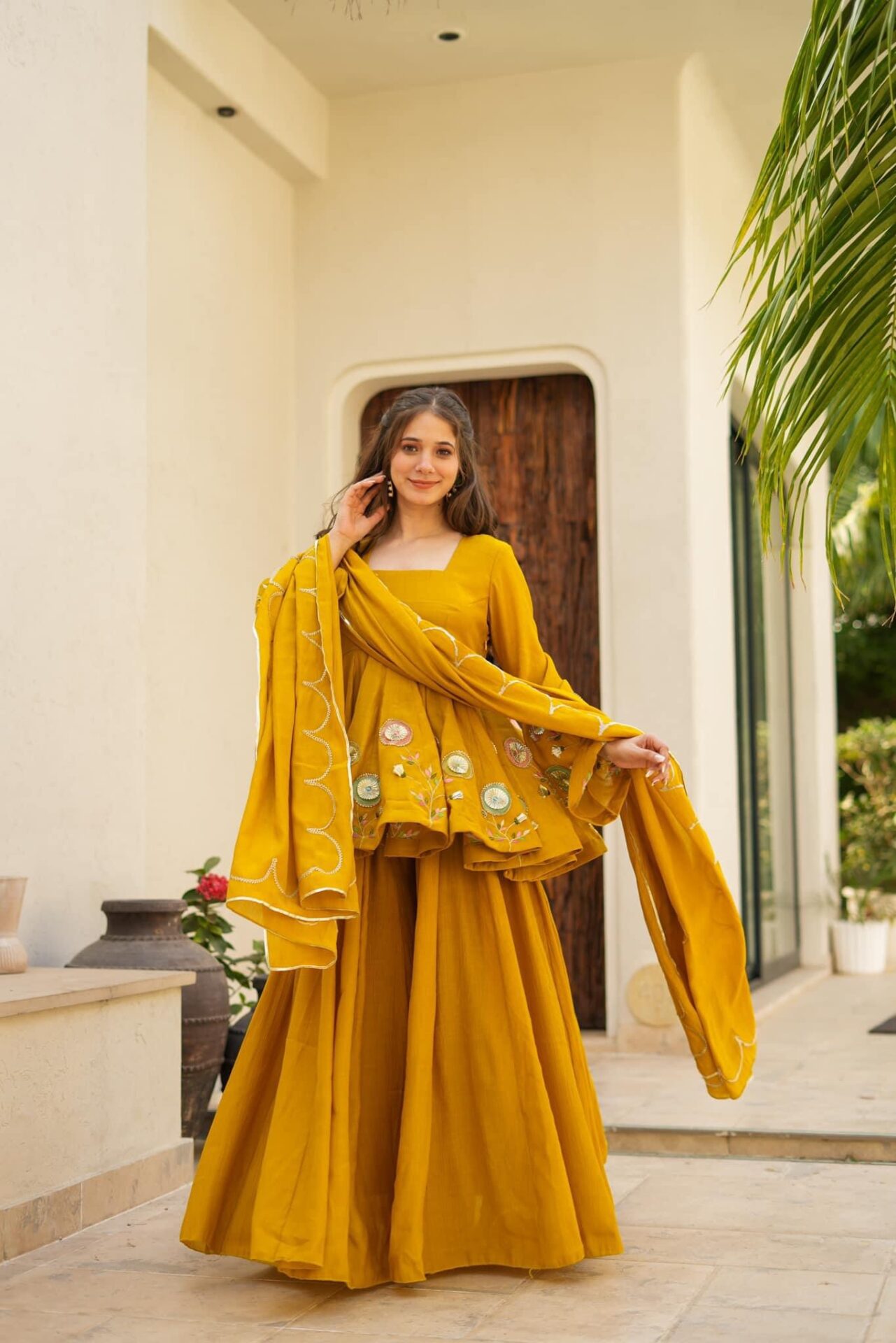 Idaho-o Jassica mustard sharara set - view 2