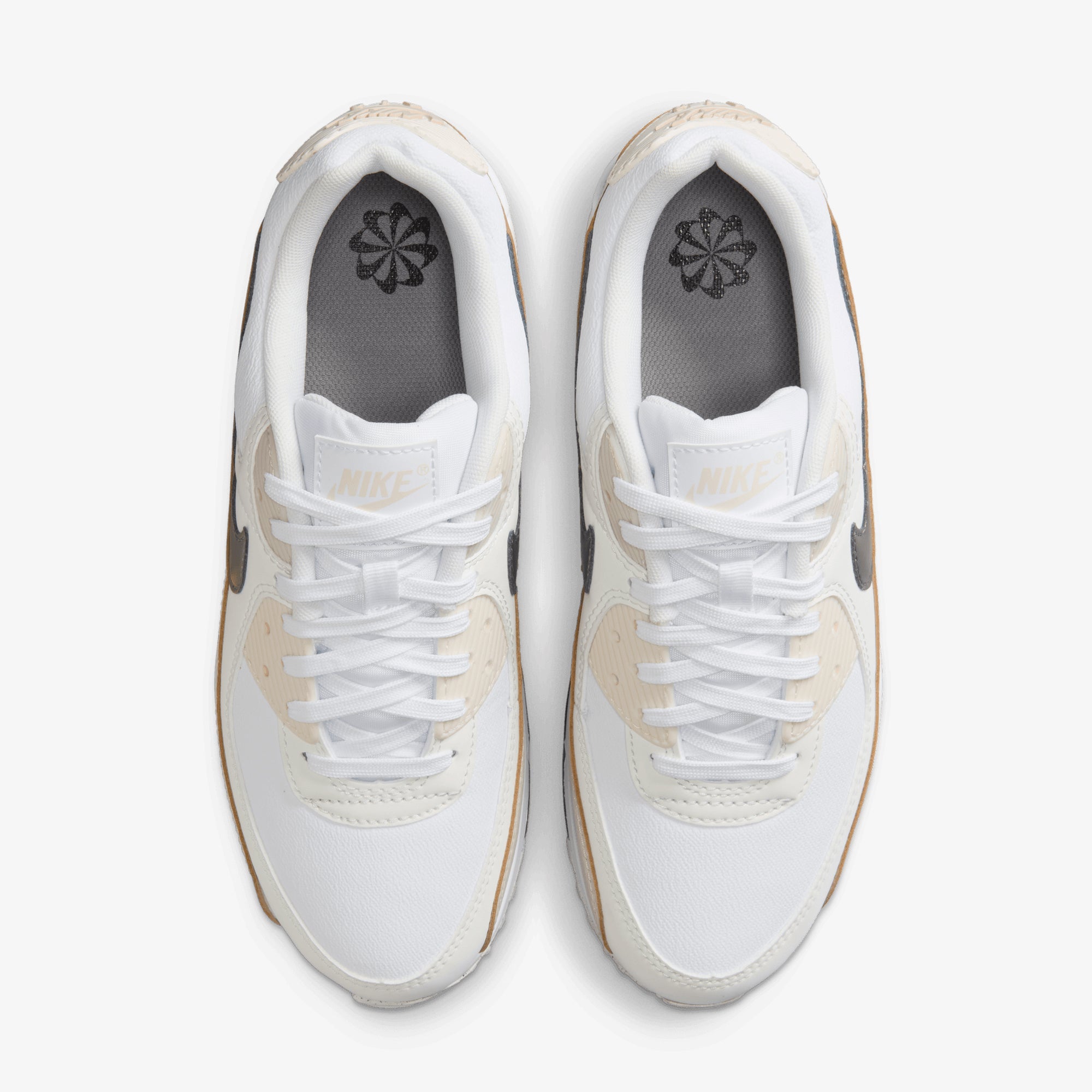 Nike | AIR MAX 90 { WHITE/FLAT PEWTER-LT OREWOOD BRN - view 2