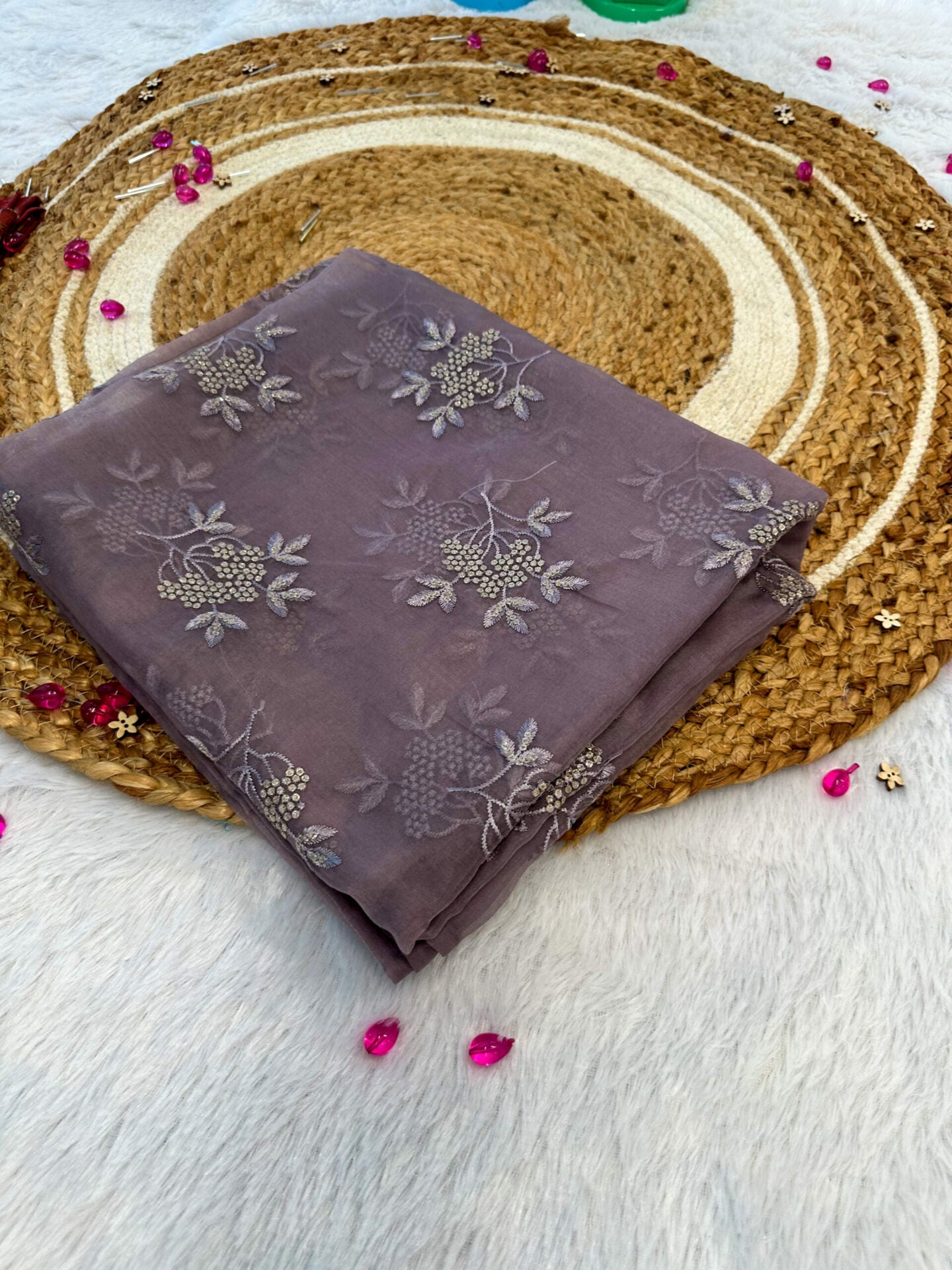 Idaho-o Light violet organza dupatta # 0034