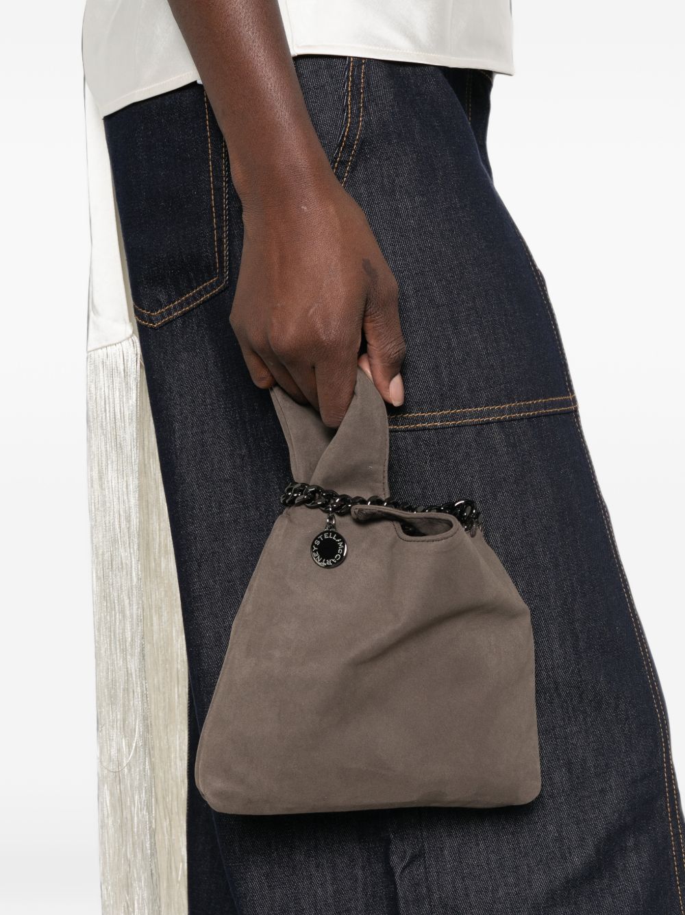 Stella McCartney Chain-Trim Suede Shoulder Bag - view 3