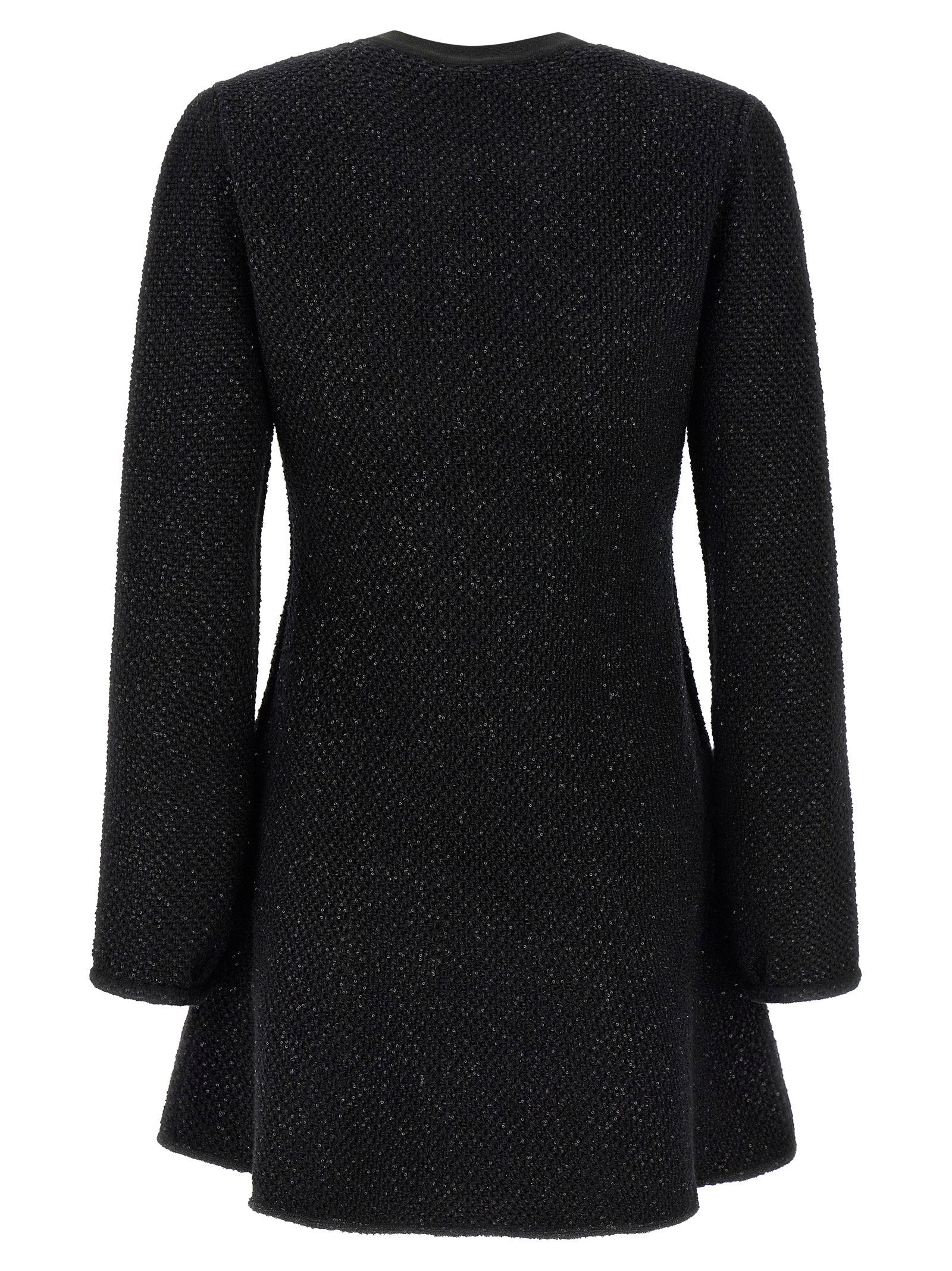 Self-Portrait Black Sequin Knit Mini Dress - view 2
