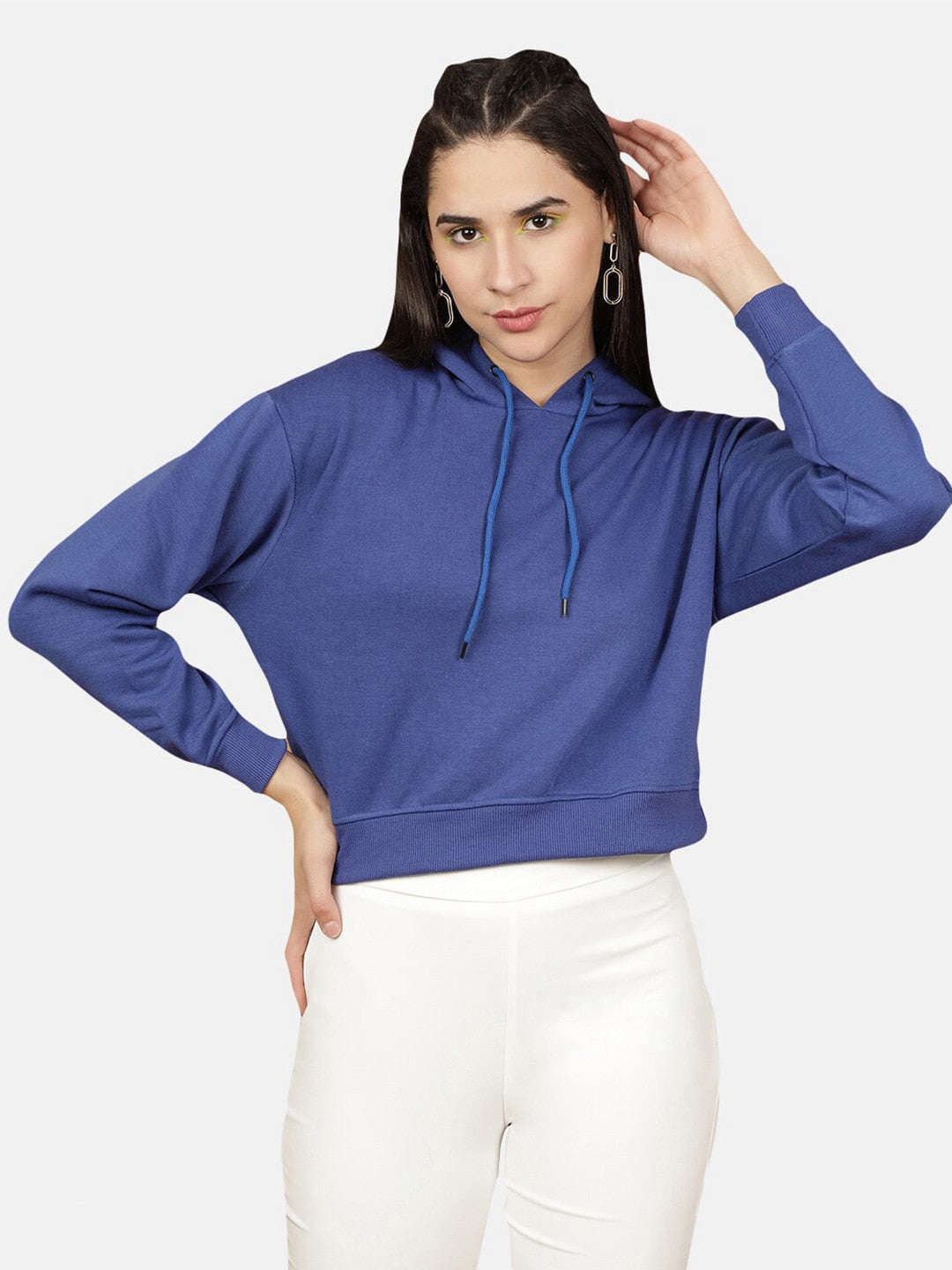 Freehand By The Indian Garage Co Women's Solid Regular Fit Sweatshirt