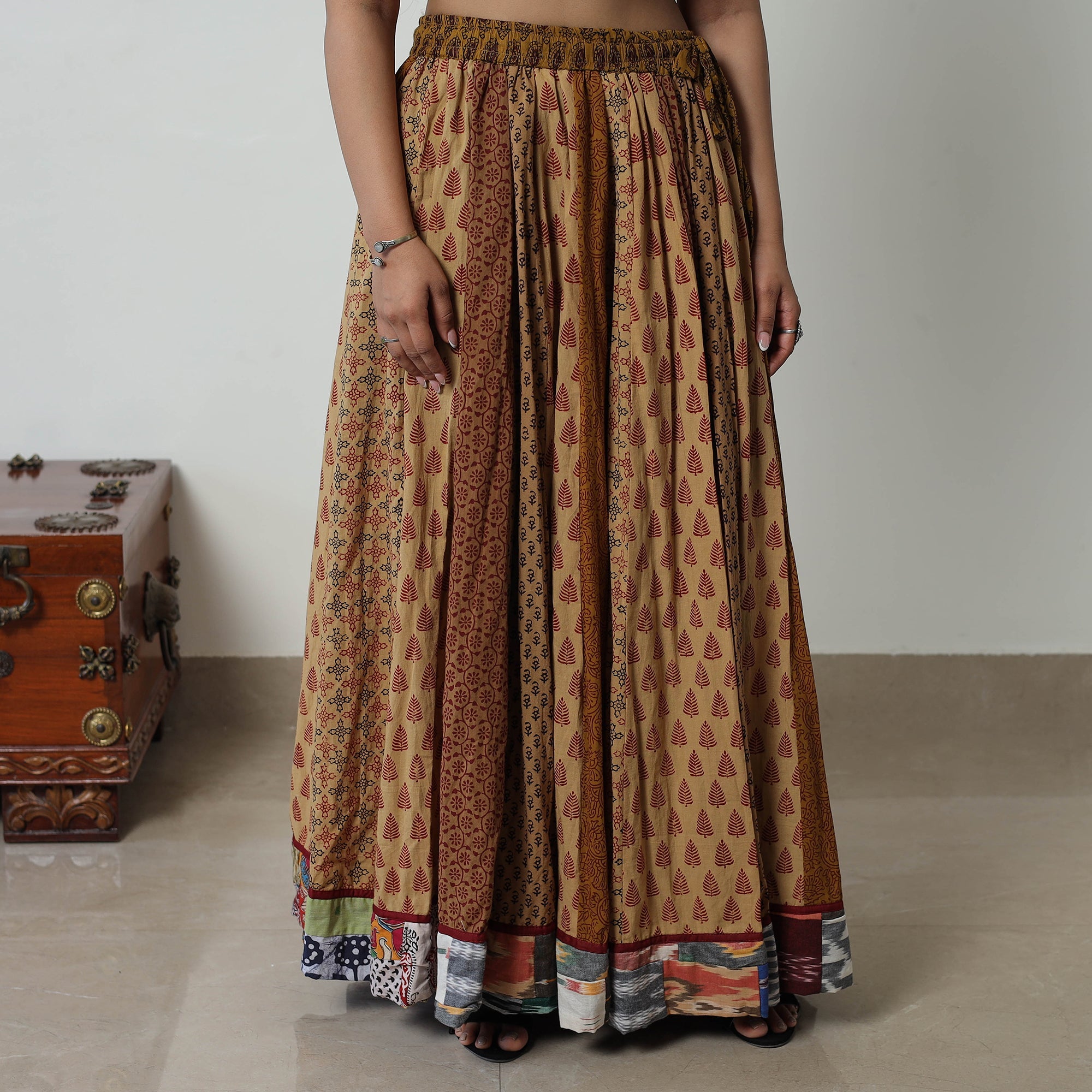 NOORI BAZAR Brown - Bagh Print Skirt with 24 Kali Patchwork 19 - view 3
