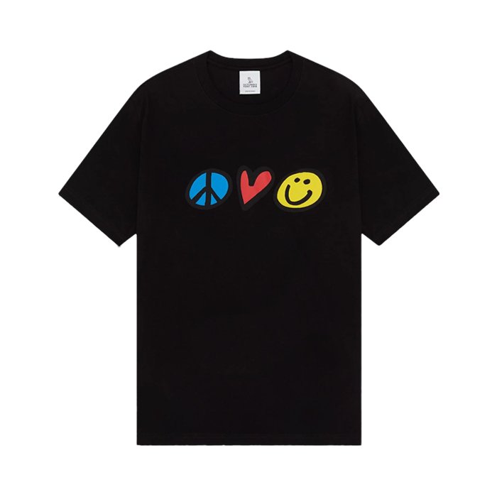 HYPE ELIXIR Ovo Peace Love Happiness T-shirt Black