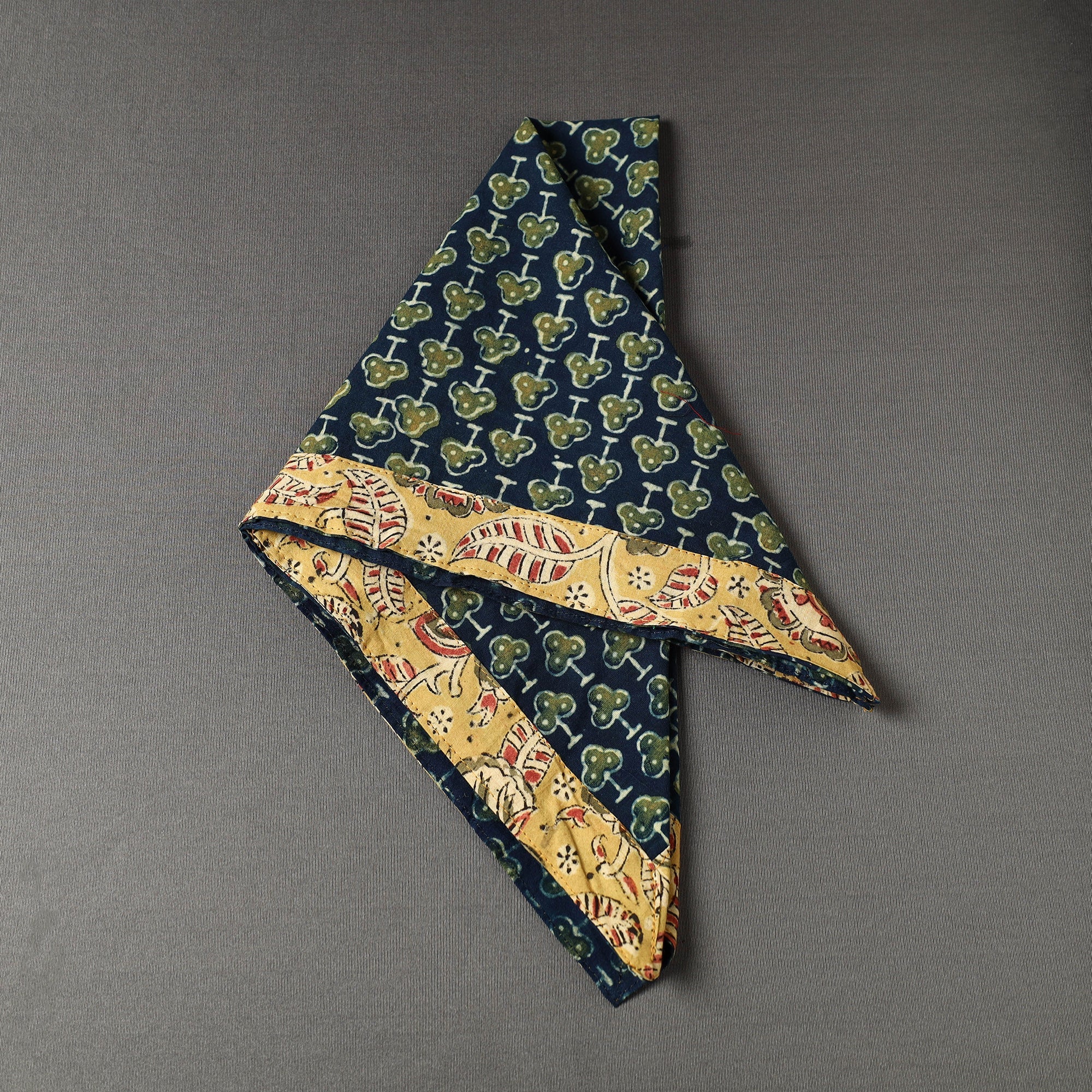 NOORI BAZAR Blue - Ajrakh Block Printed Cotton Bandana