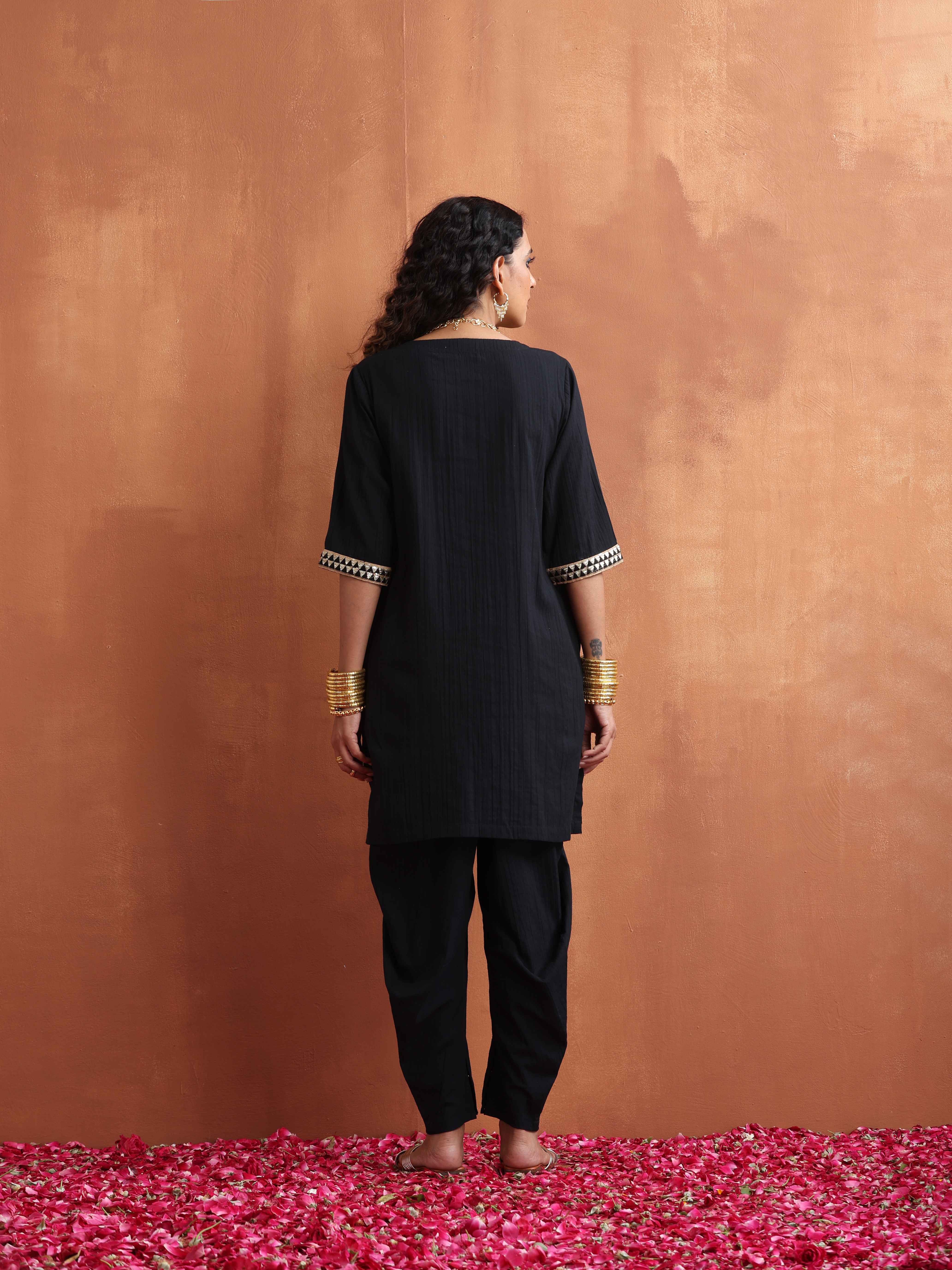 trueBrowns Black Cotton Co-ord Set - view 7