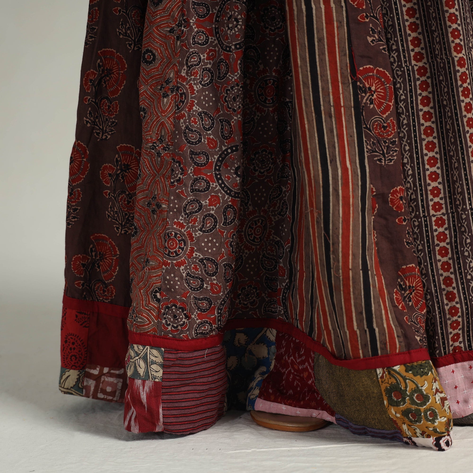 NOORI BAZAR Brown - Kutch Block Printed 24 Kali Cotton Long Skirt 22 - view 5