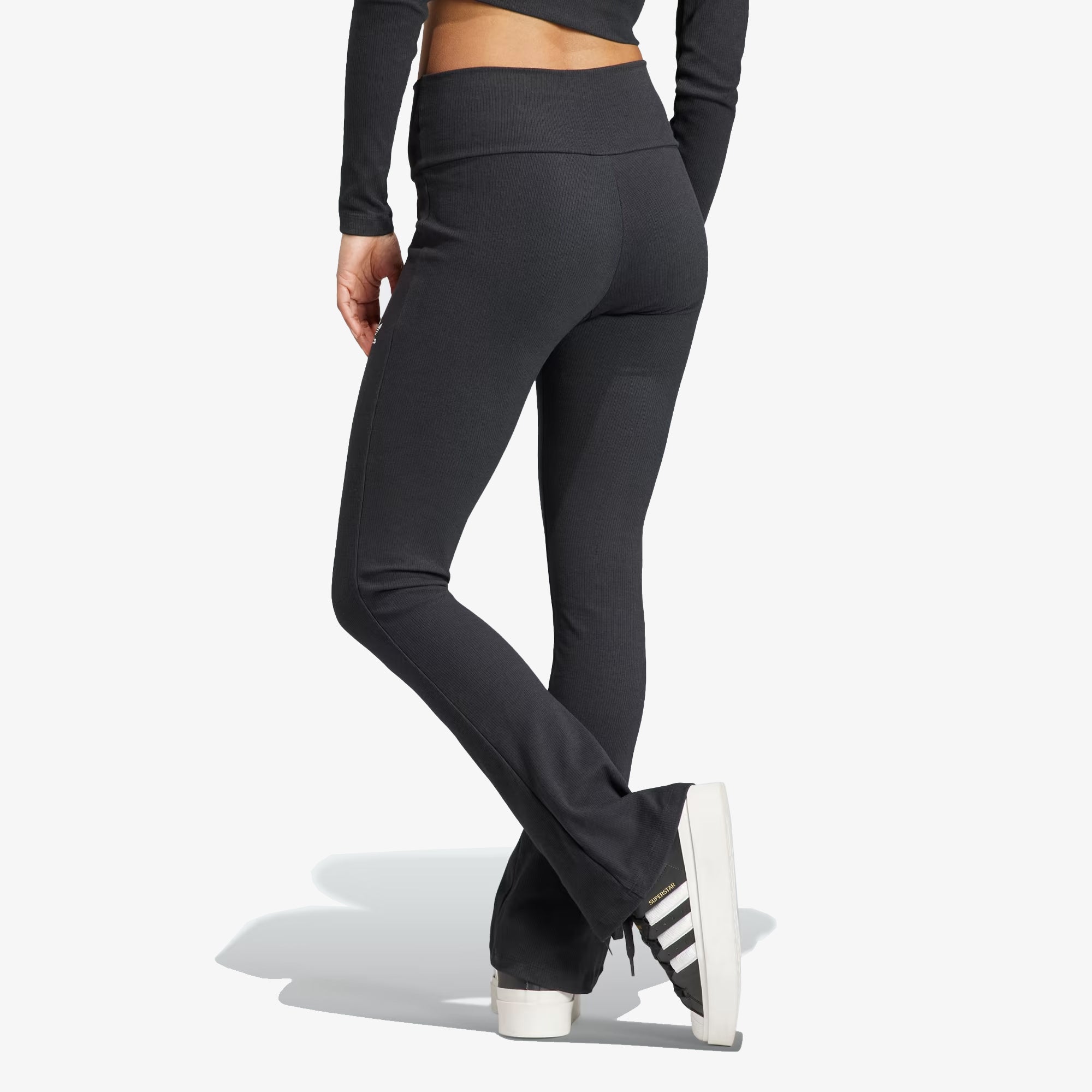 Adidas Originals | ESSENTIALS RIB FLARED PANTS { BLACK - view 2