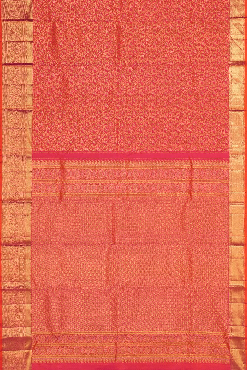 Kalanjali Kanchipattu Brocade Fuchsia Pink Saree - view 3