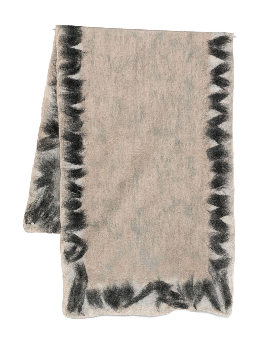 Silvana Manetti Grey Jagged-Edge Scarf. – Cashmere 75%, Silk 25%