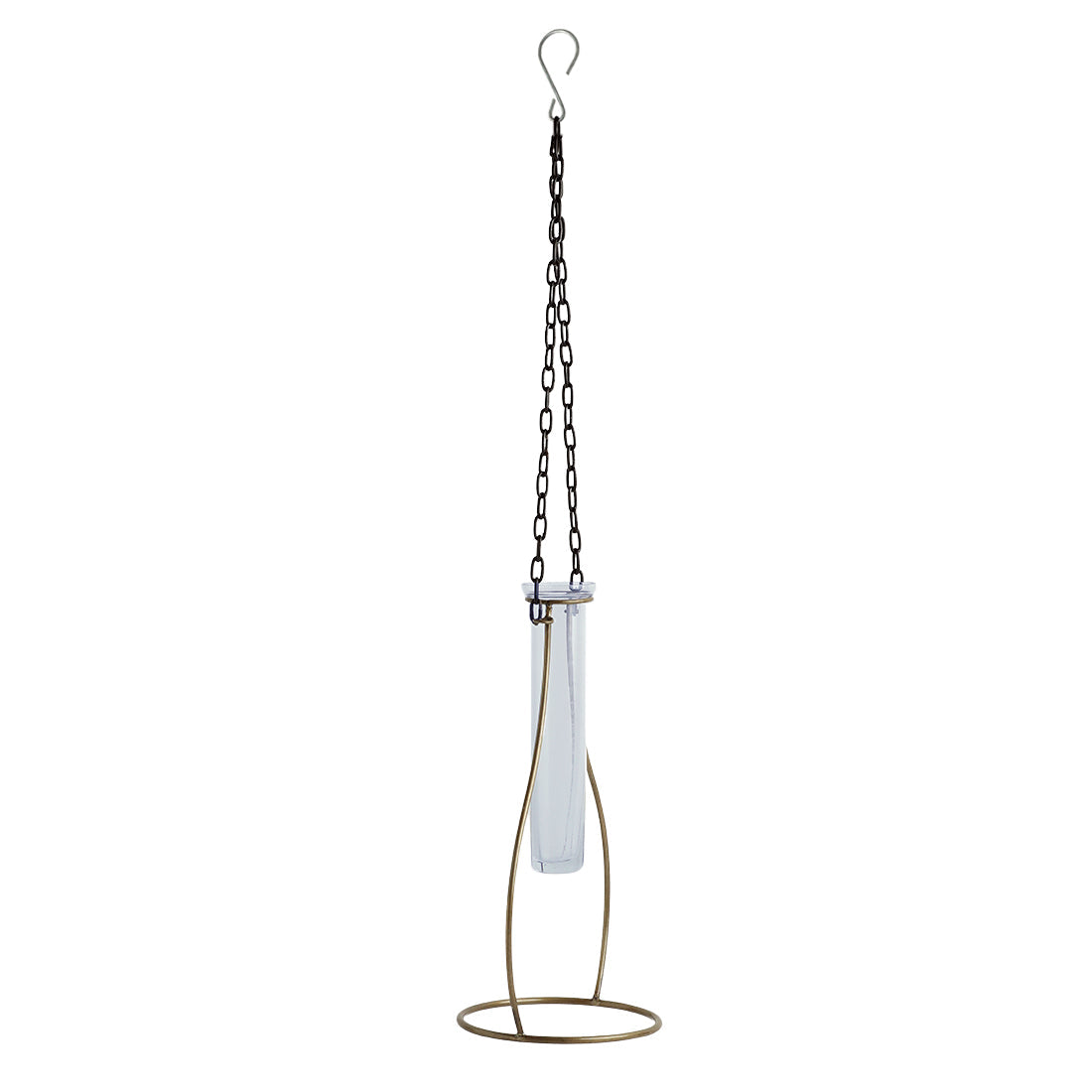 EXCLUSIVELANE 'Modern Glass Garden' Test Tube Hanging Planter/Vase (10 Inch, Golden) - view 4