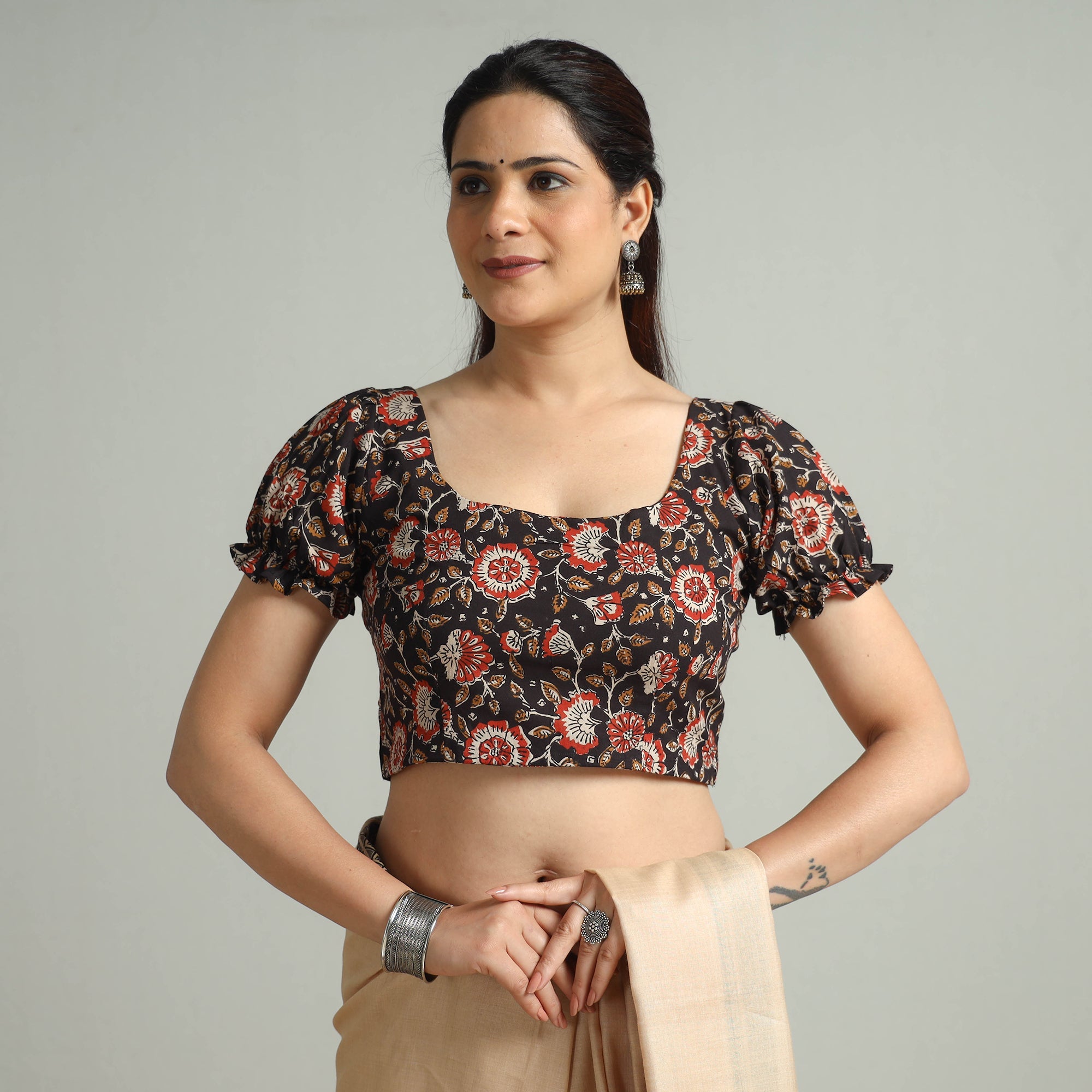 ITOKRI CASUALS Black - Bagh Bagru Block Printed Cotton Stitched Blouse 09 - view 2