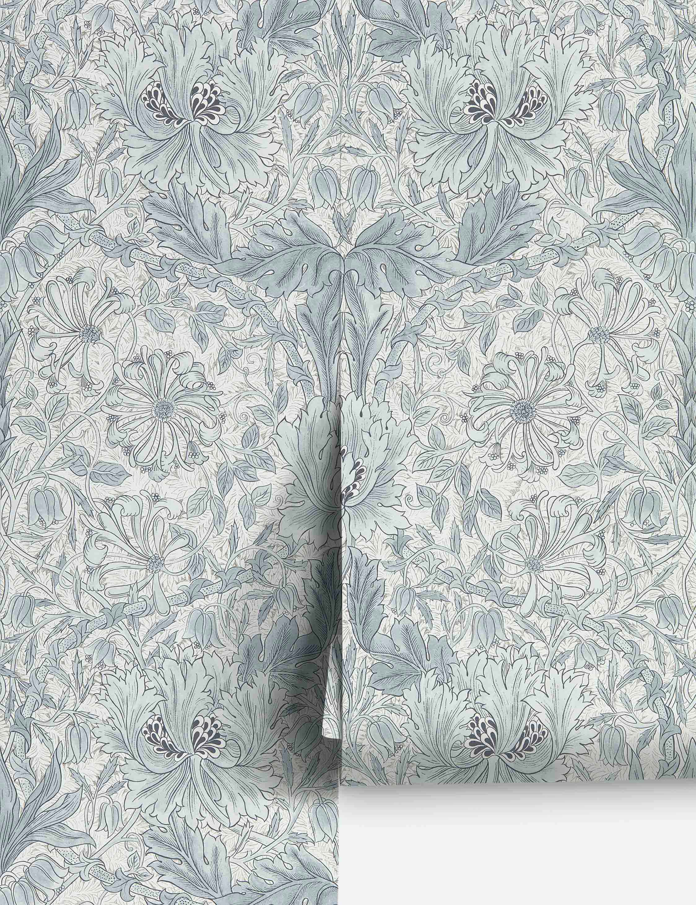 Lulu and Georgia Pure Honeysuckle & Tulip Wallpaper by Morris & Co. - view 2