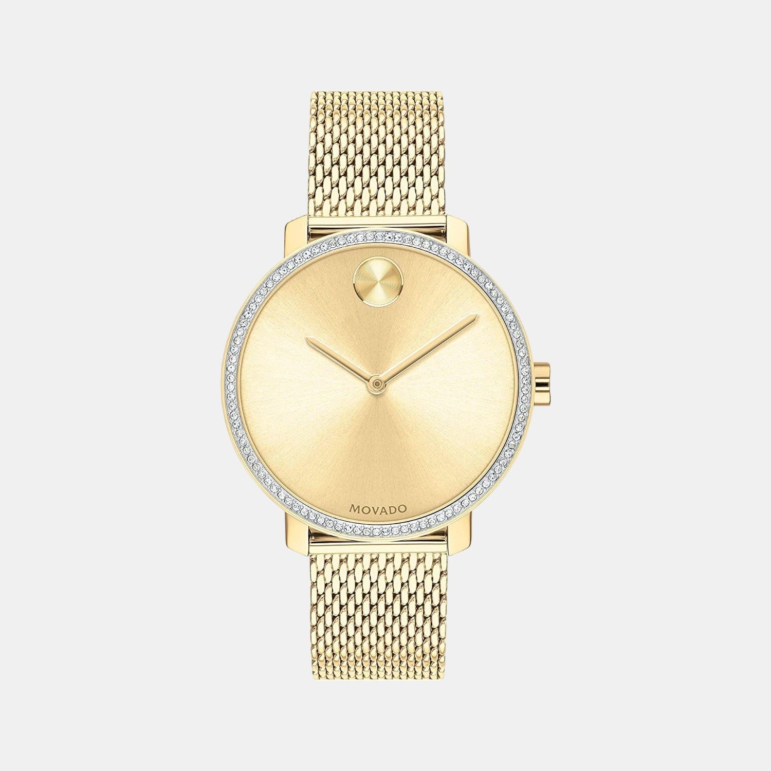 Movado Bold Women Quartz Gold Dial Analog Stainless Steel Watch 3600656