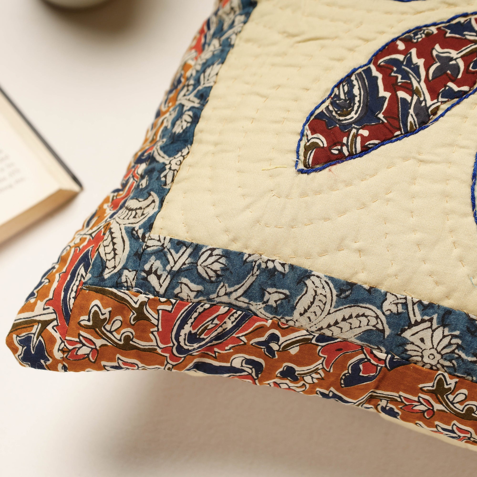 PURKAL STREE SHAKTI SAMITI Beige - Applique Quilted Cotton Cushion Cover (16 x 16 in) - view 2