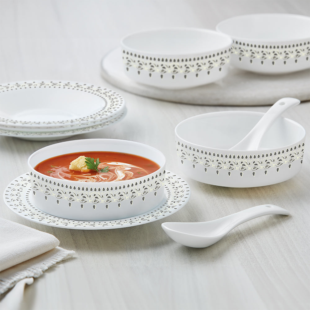 My Borosil Larah by Borosil Ora Gold Soup Bowl w Saucer Set