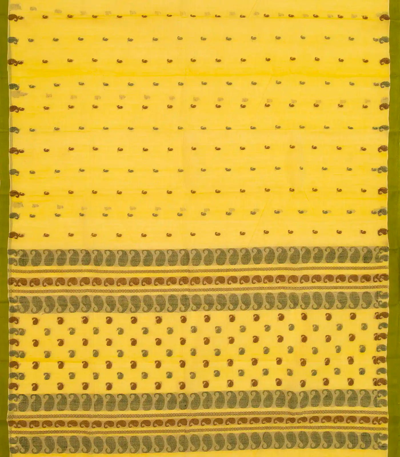 RmKV Yellow Bengal Cotton Saree With Mango Motifs - view 2