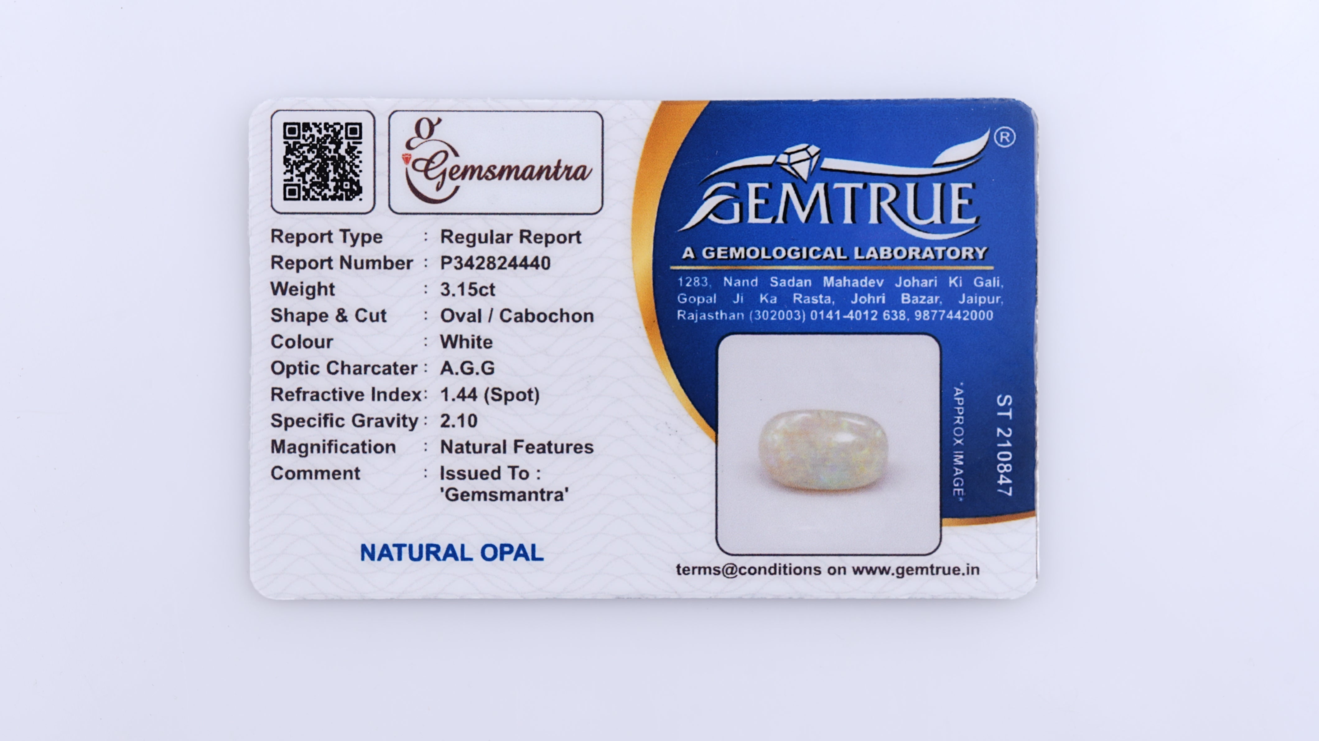 Gemsmantra Opal with Fire - 3.15 Carats (3.465 Ratti) - view 4