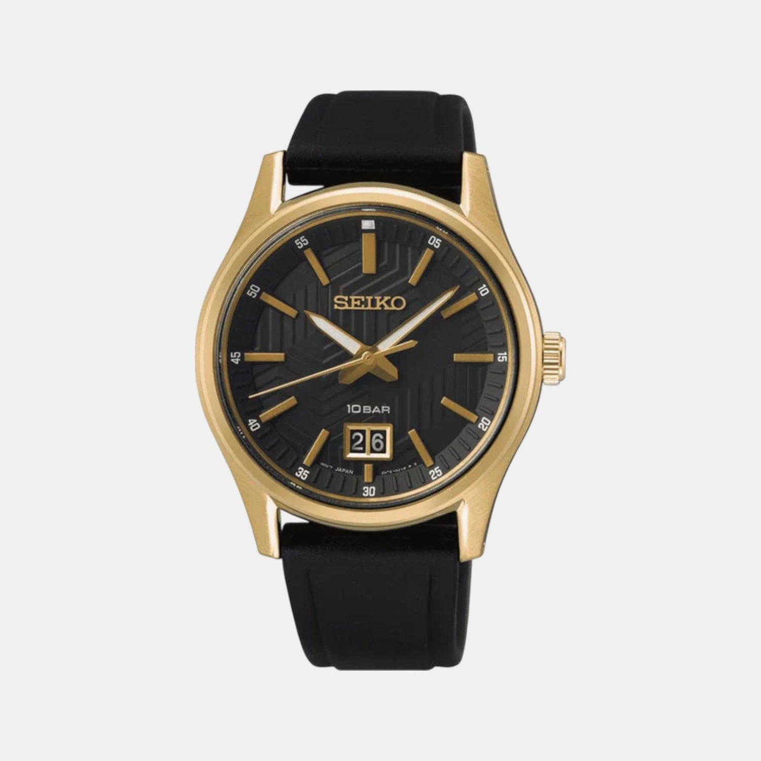 Seiko Dress Men Quartz Black Dial Analog Stainless Steel Watch SUR560P1