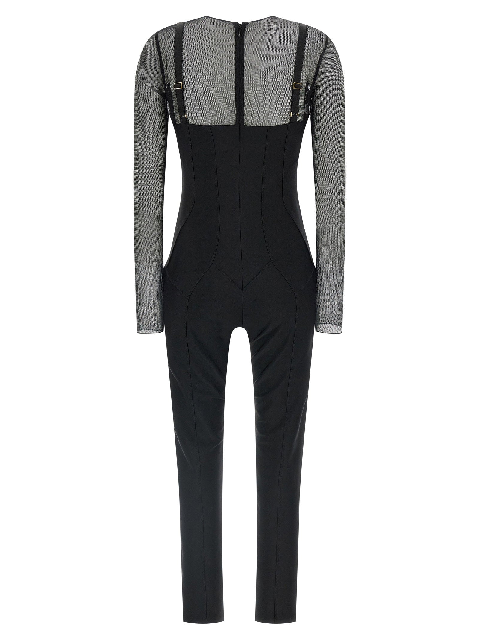 Elisabetta Franchi Jersey And Tulle Jumpsuit - view 2