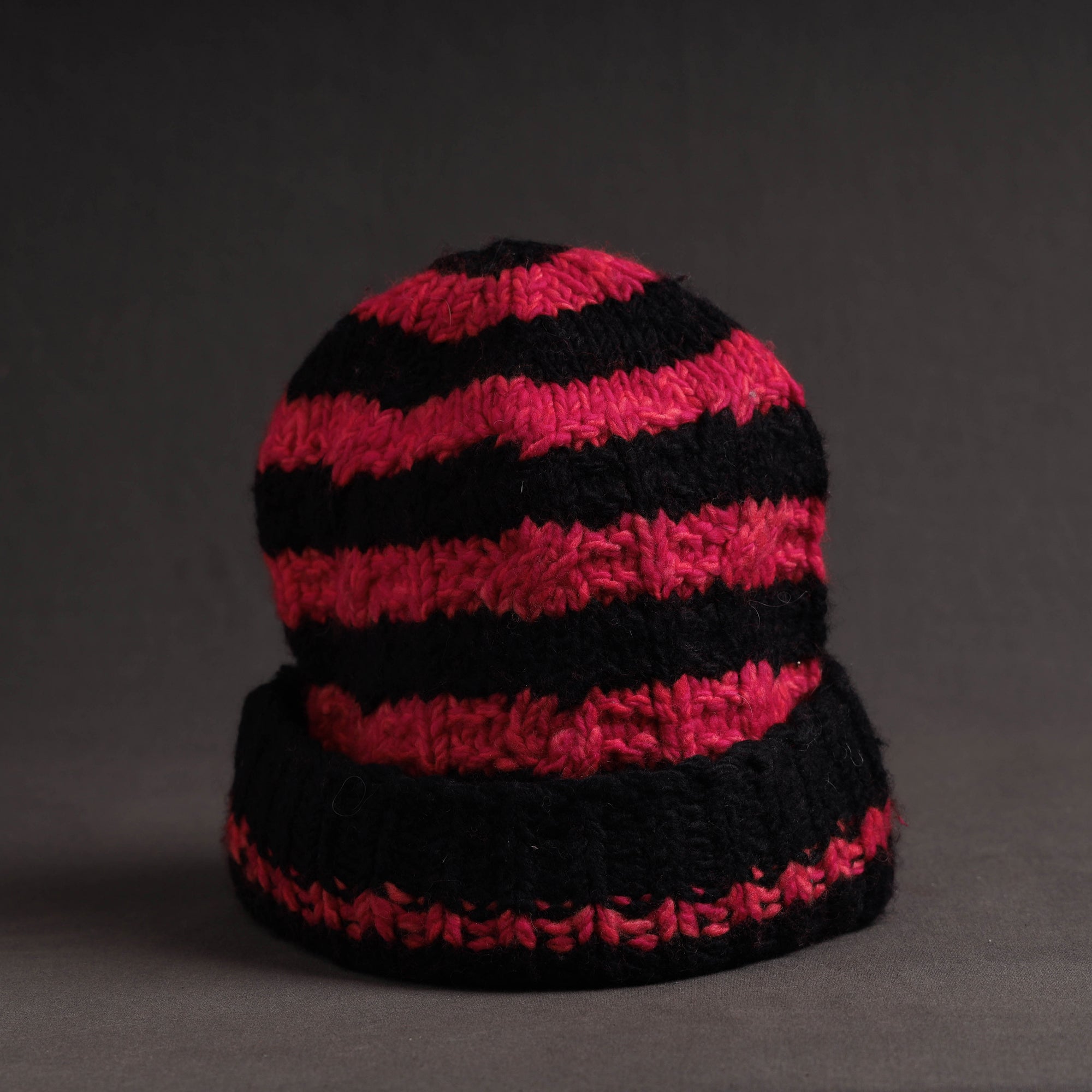 Black - Kullu Karishma Handwoven Merino Wool Cap - view 2