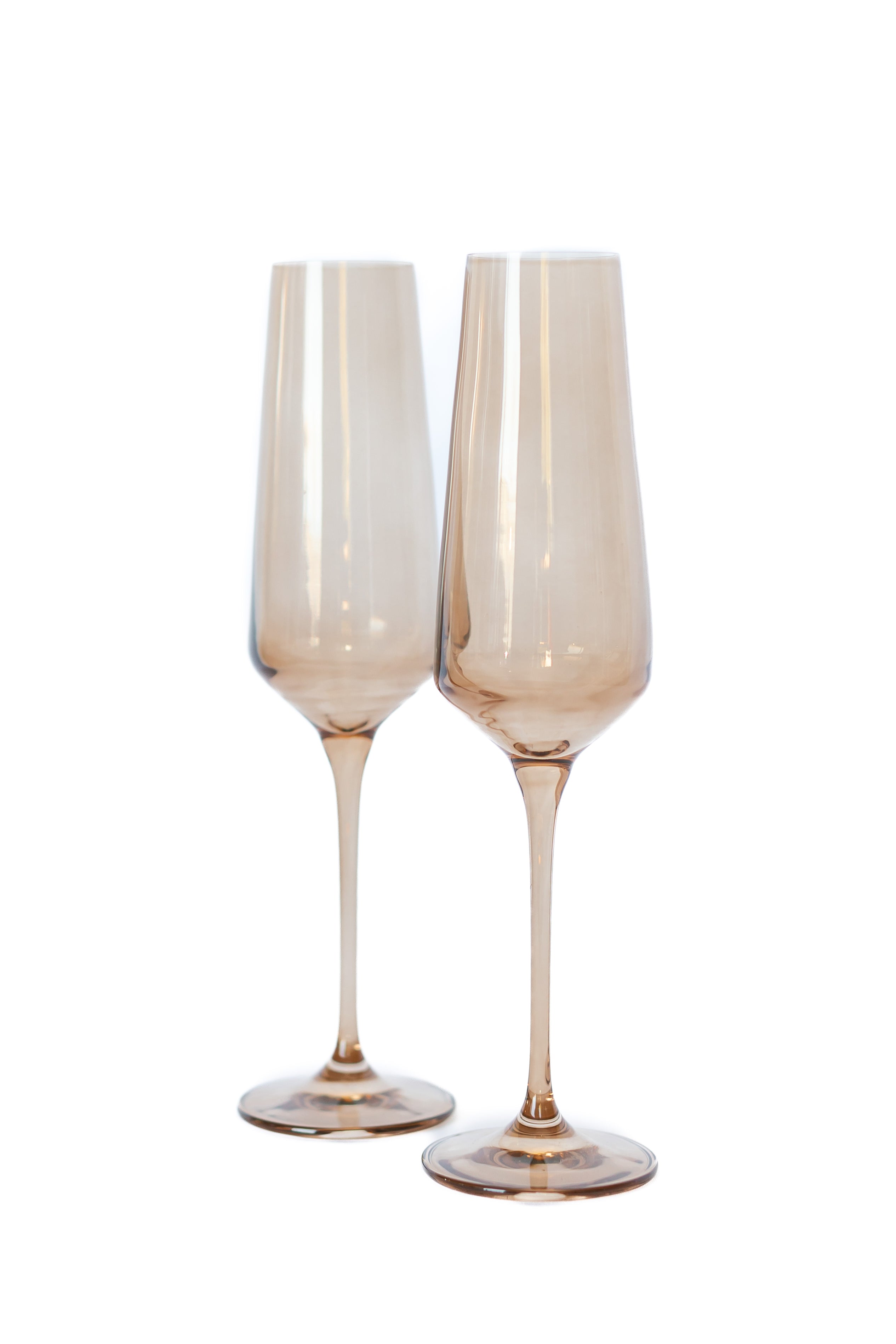 Estelle Colored Glass Estelle Colored Champagne Flute - Set of 6 {Mocha Mousse (Our Amber Smoke)} - view 7