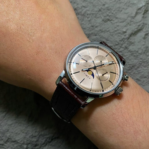 Timex Marlin Rose Gold-Tone Round Dial Analog Moon Phase Men's Watch 40mm TWEG26801 - view 4