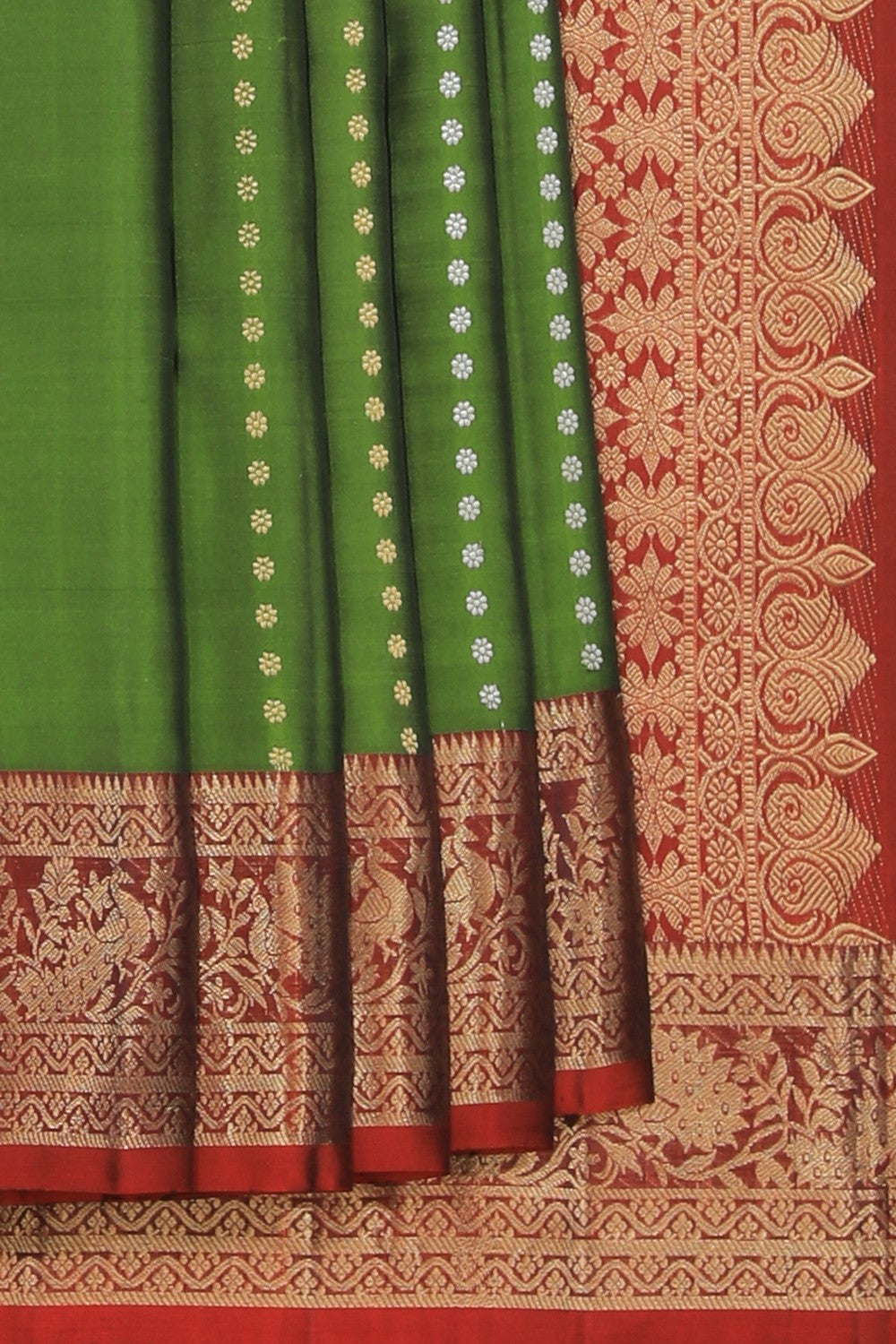 Kalanjali Kanchi Silk Green Saree – Women's