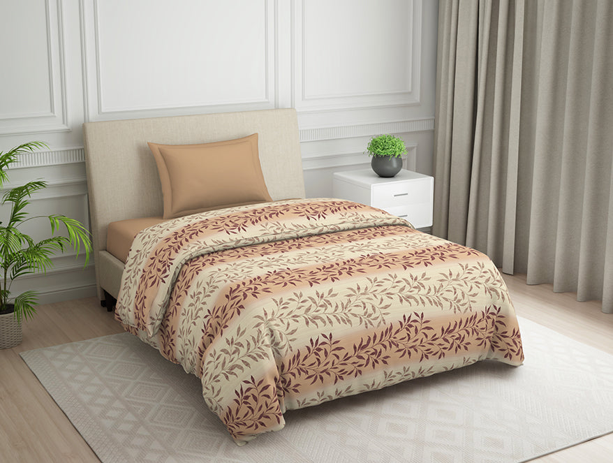 Spaces India Ornate Brown Polycotton Quilt Single Harmony - By Welspun - view 2
