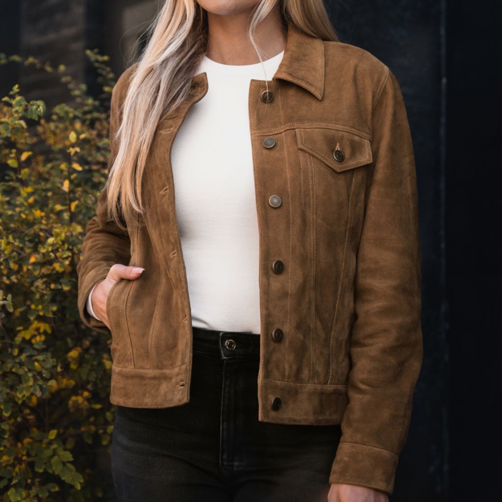 Thursday - Women's Jackets Suede Trucker Jacket | Dusty
