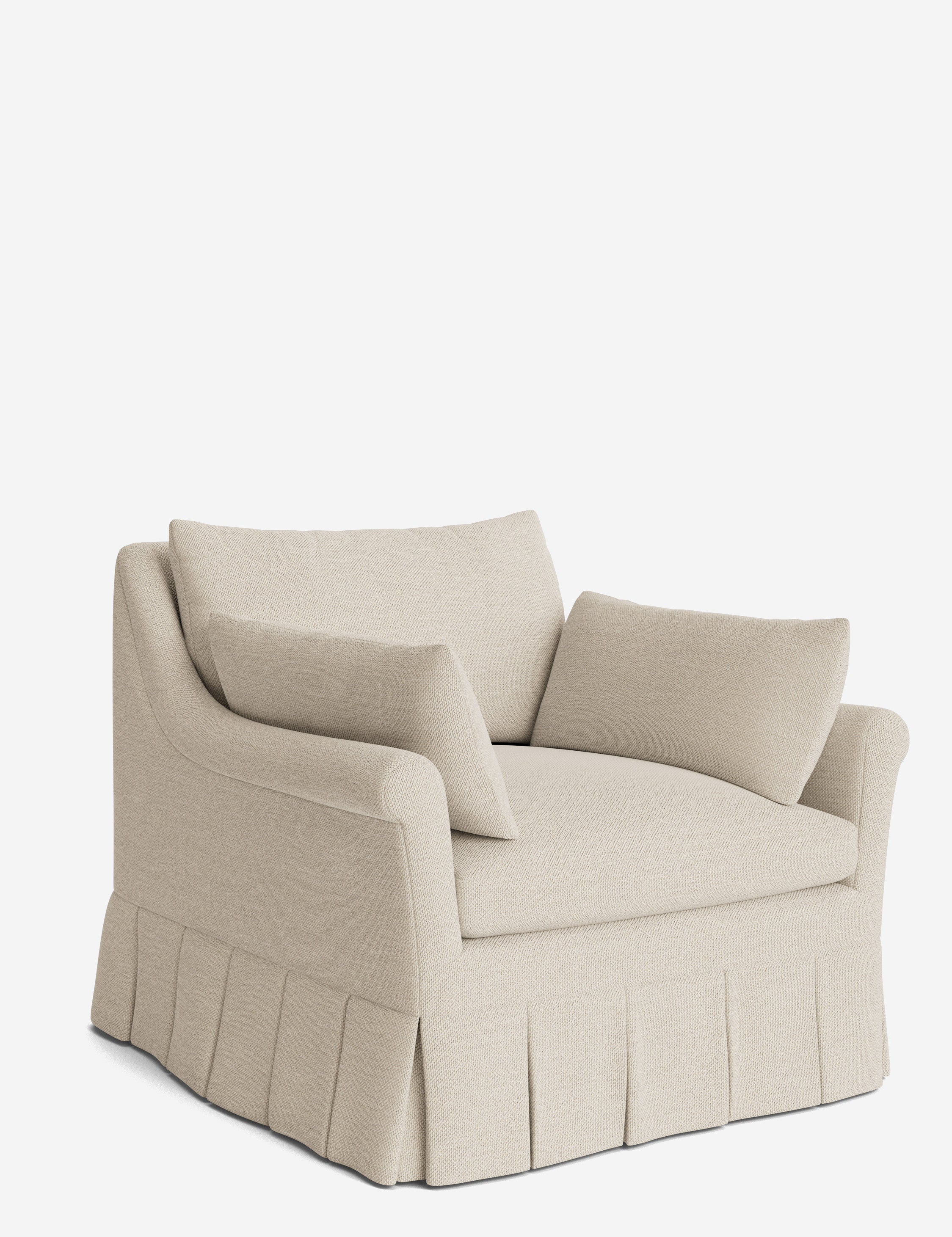 Lulu and Georgia Portola Rolled Arm Luxe Depth Pleated Chair - view 101